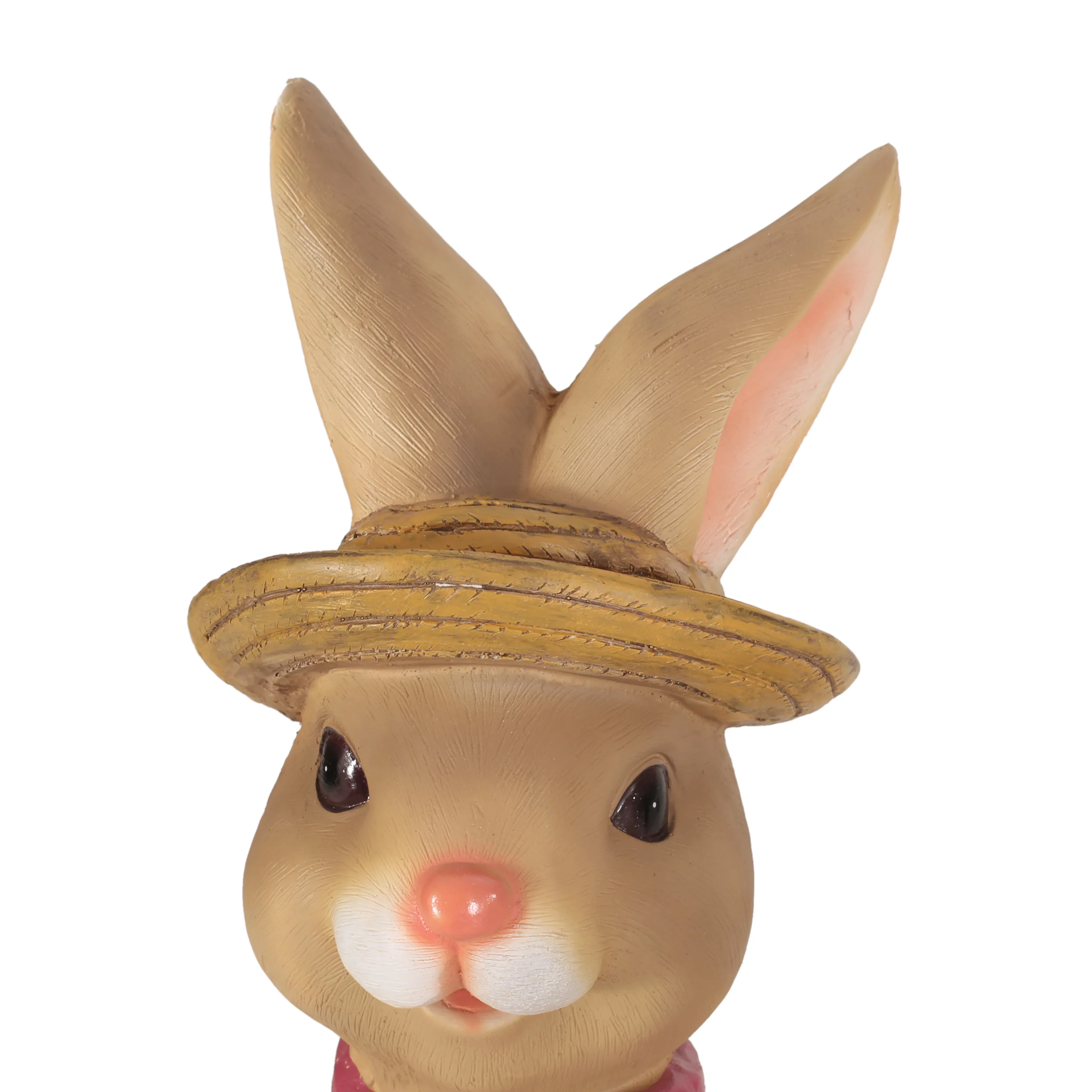 Tooke Outdoor Decorative Rabbit Planter, Pink and Brown - furnishings