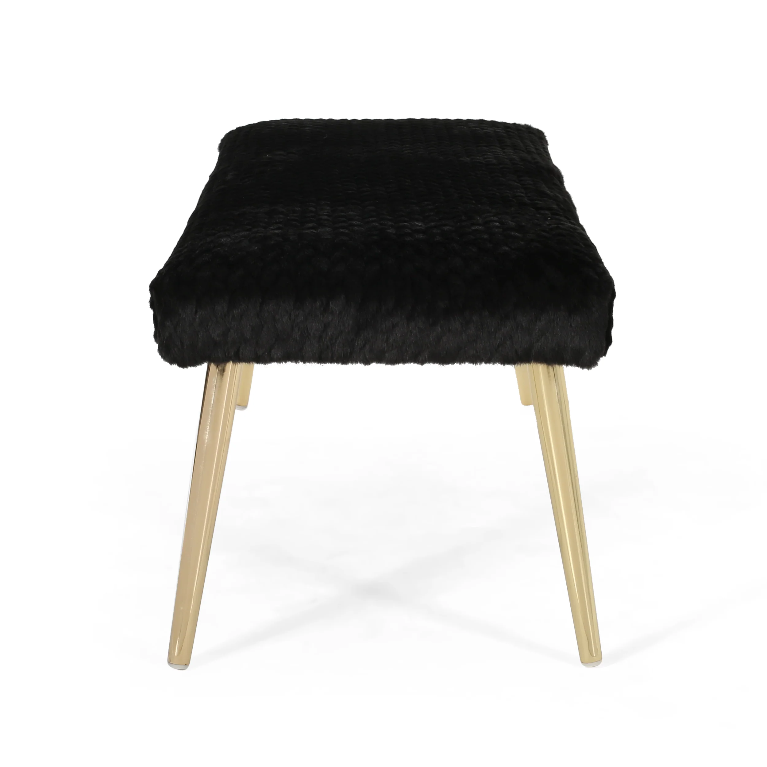 Indira Patterned Faux Fur Bench - furnishings