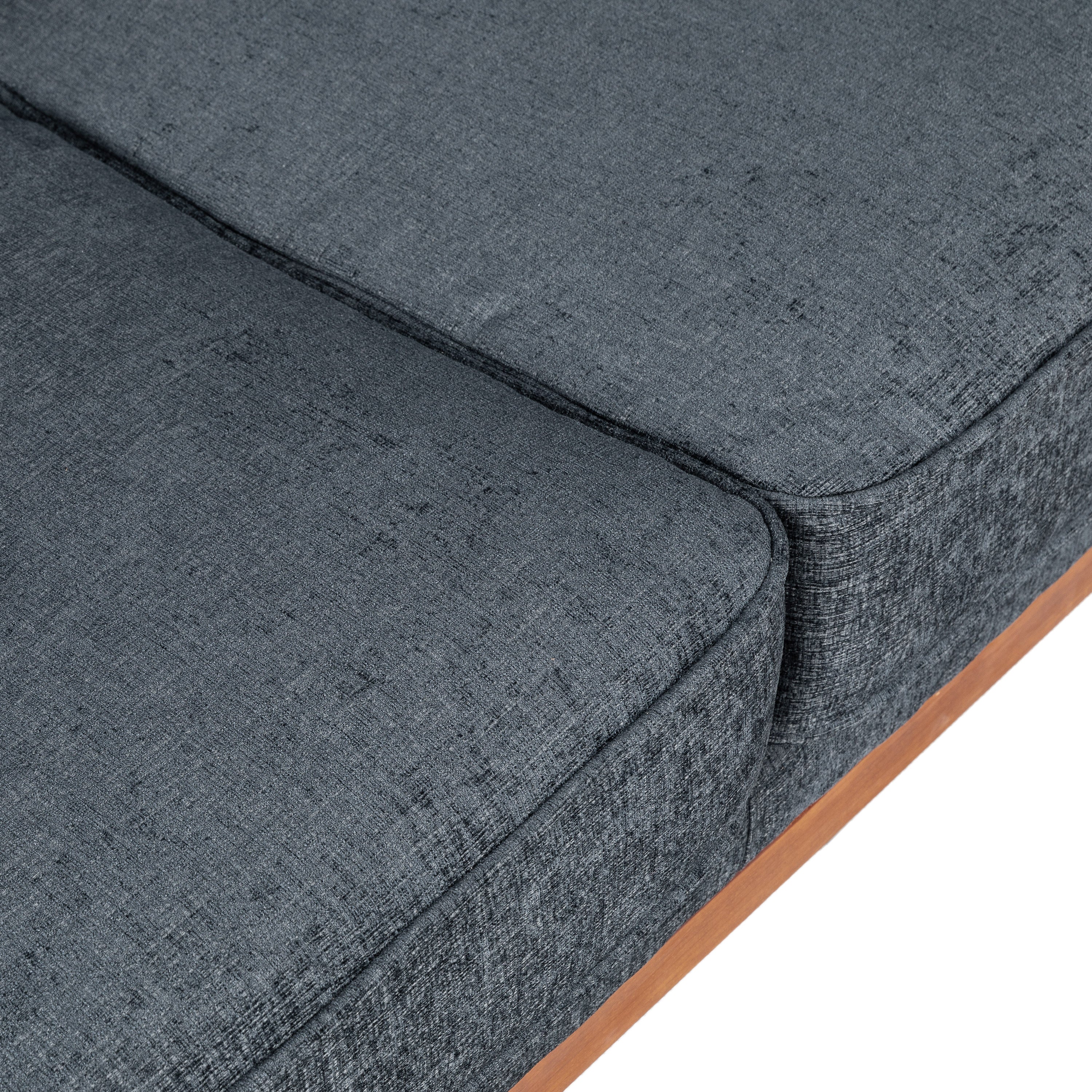 Cayuga Mid Century Modern Fabric Tufted Loveseat with Accent Pillows - furnishings