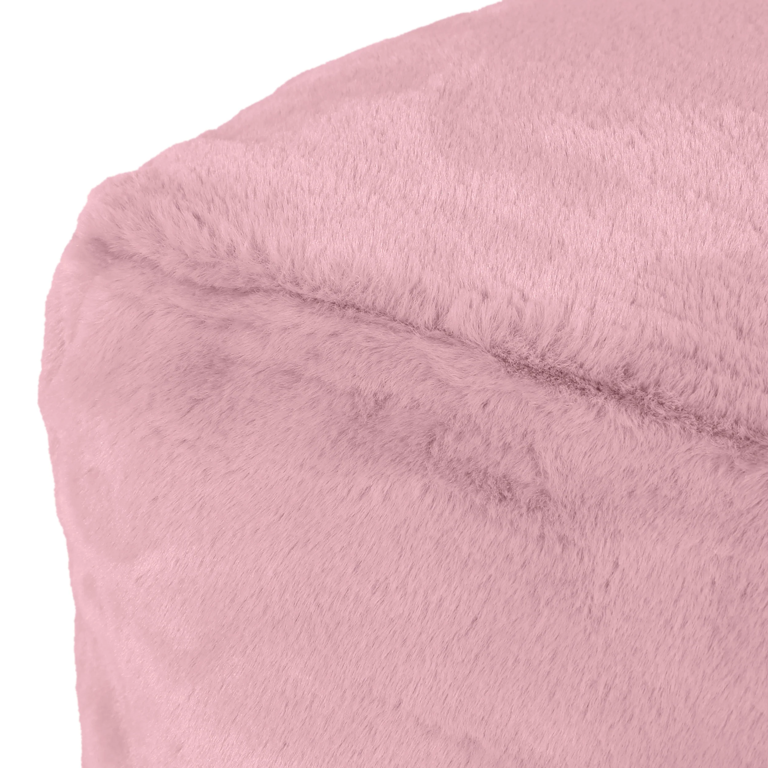 Pickerel Modern Glam Faux Fur Cube Pouf - furnishings