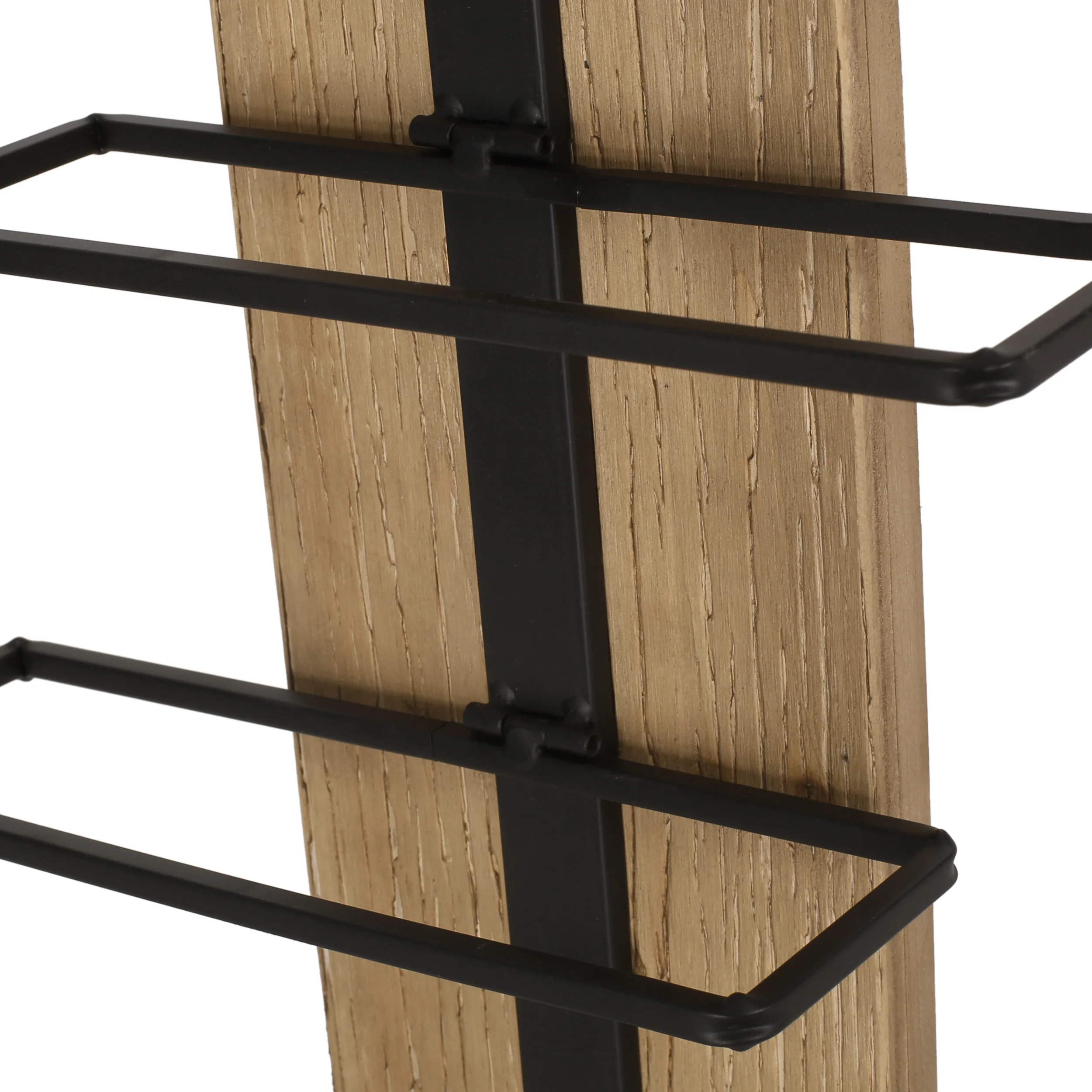Boster Modern Industrial 8 Bottle Wall Mounted Wine Rack, Natural and Black - furnishings
