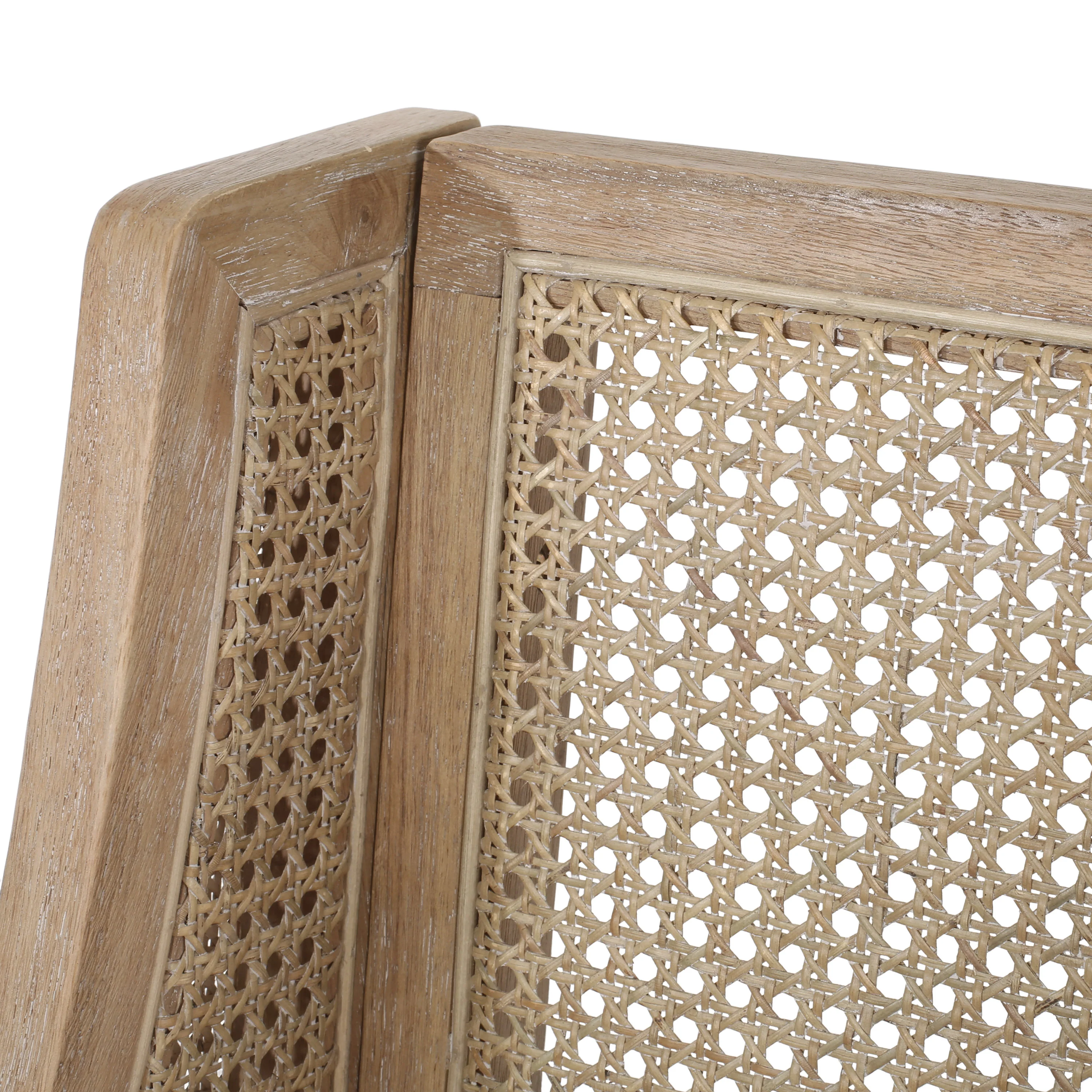 Oneida Rustic Fabric Upholstered Wood and Cane 30 inch Barstools (Set of 2) - furnishings