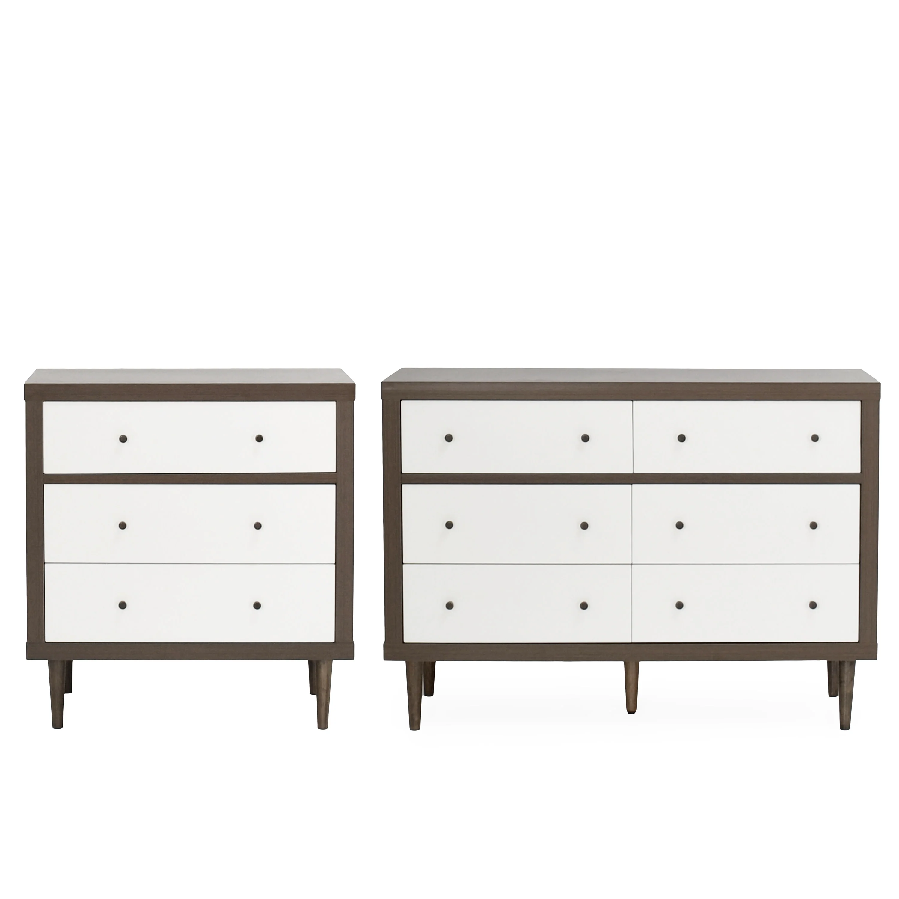 Farhart Mid Century Modern 2 Piece Double Dresser and 3 Drawer Chest Bedroom Set - furnishings