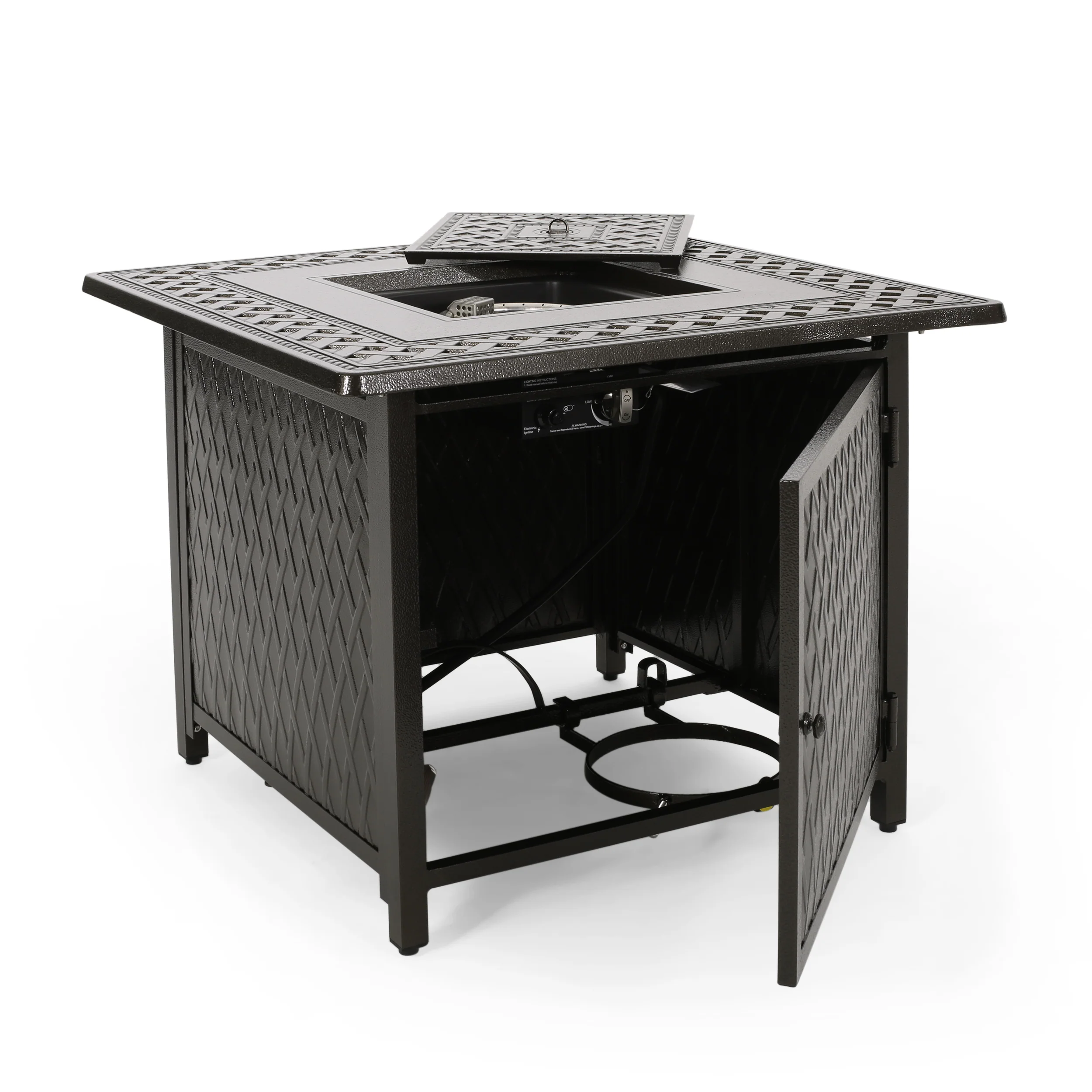 Dimitris Square Aluminum Propane Fire Pit - furnishings