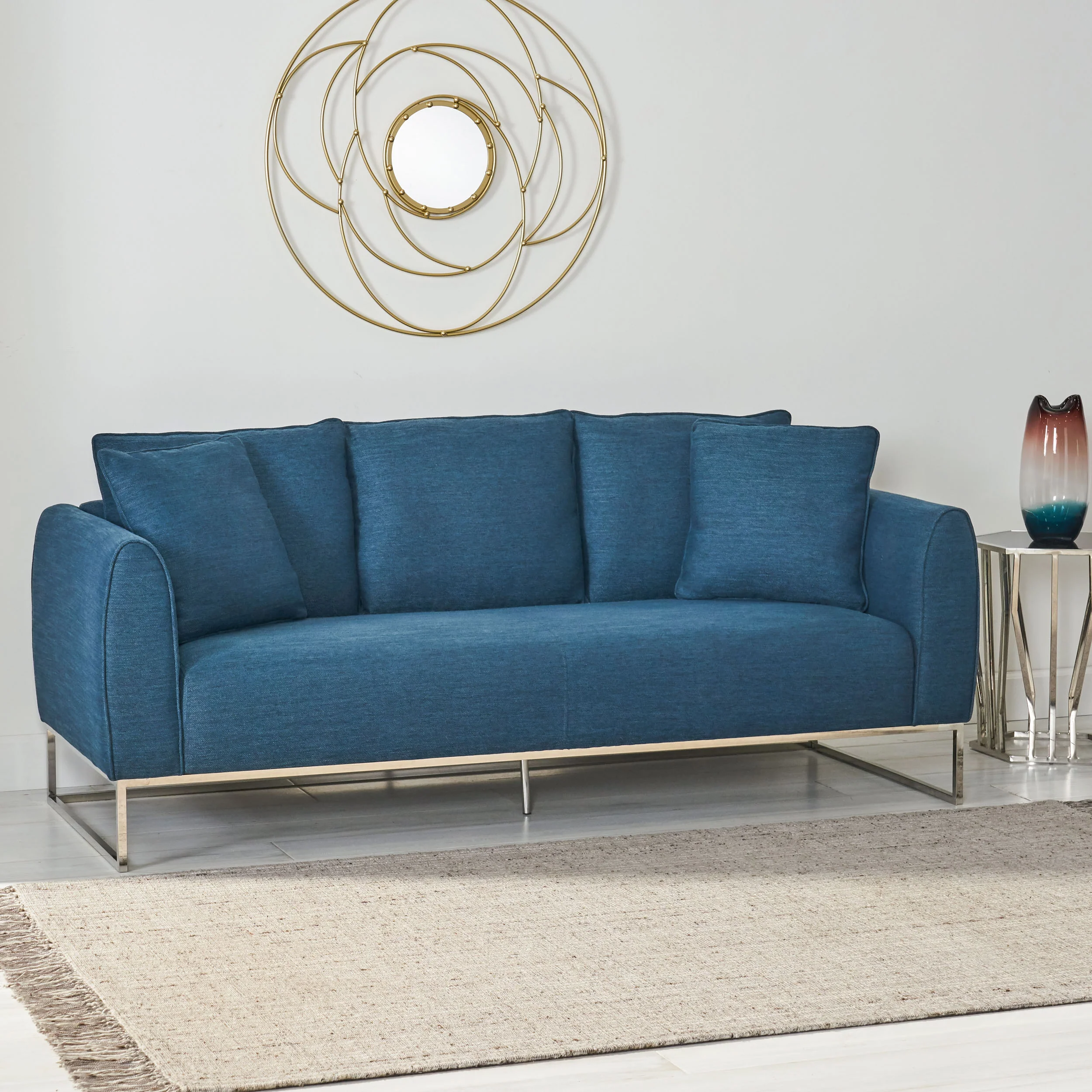 Kastle Modern Fabric 3 Seater Sofa - furnishings