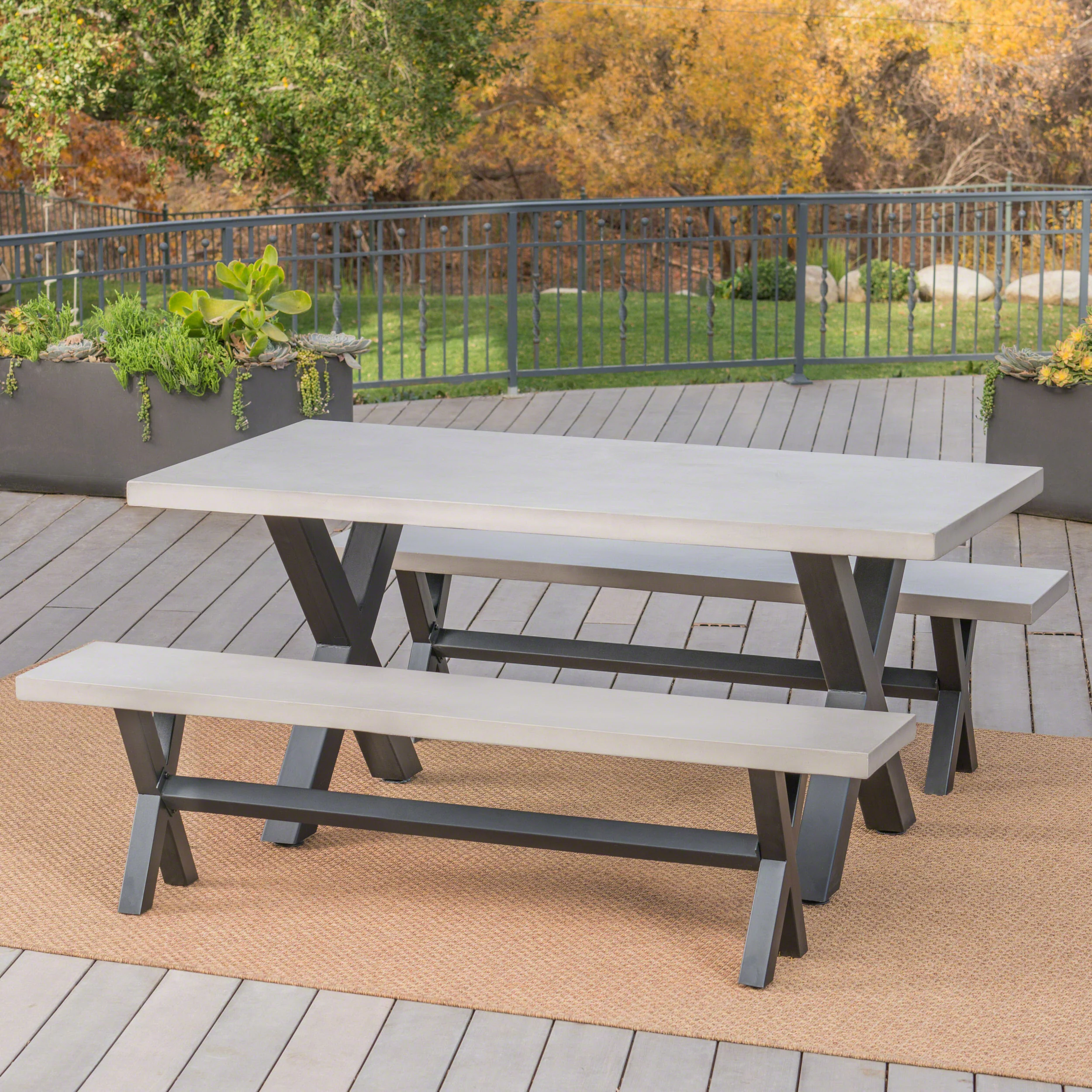 Refuggio Outdoor 4 Seater Bench Dining Set - furnishings