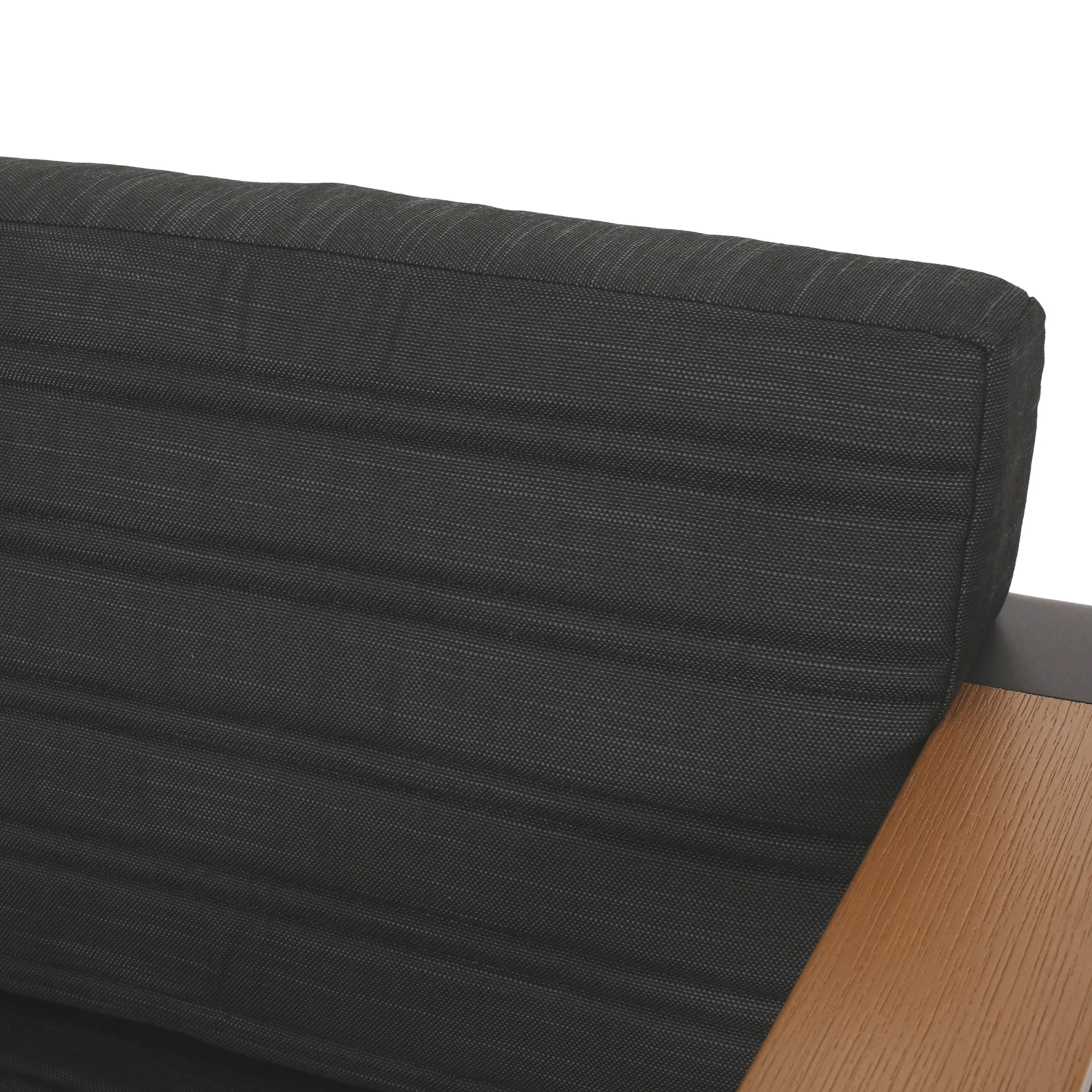 Neffs Outdoor Aluminum Loveseat with Water Resistant Cushions, Dark Gray, Natural, and Black - furnishings