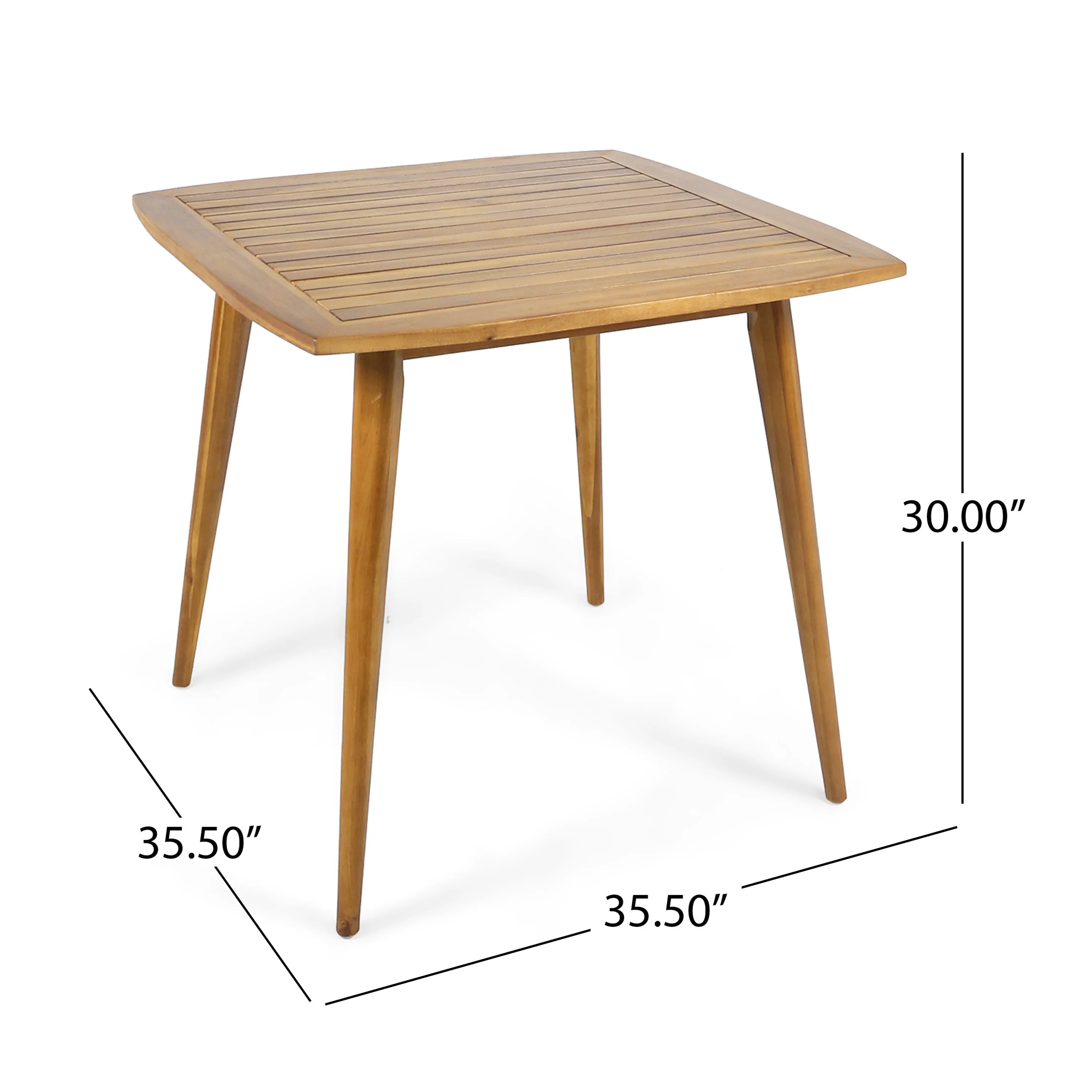 Solomon Outdoor 5 Piece Acacia Wood Dining Set, Teak - furnishings