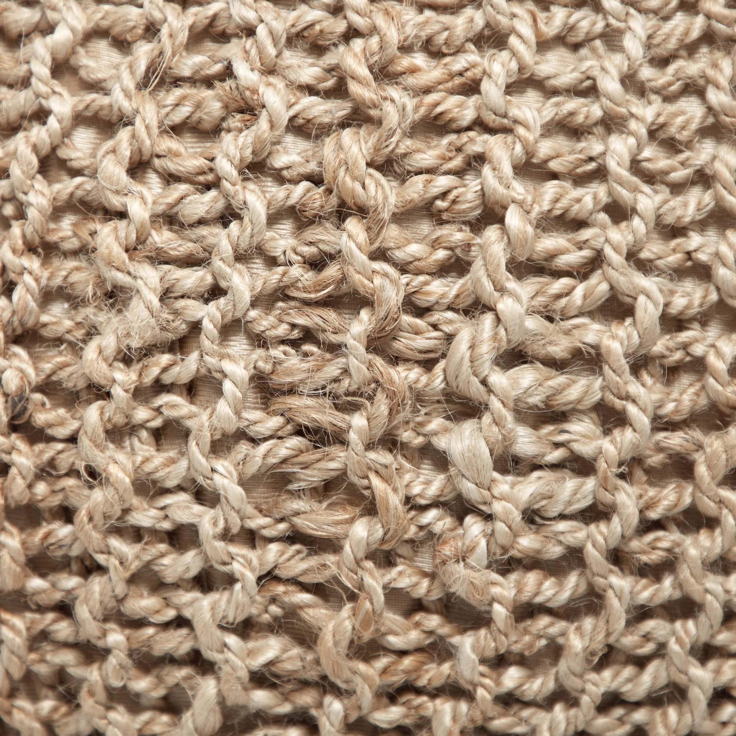 Brightridge Boho Handmade Jute Cable Knit Round Pouf - furnishings