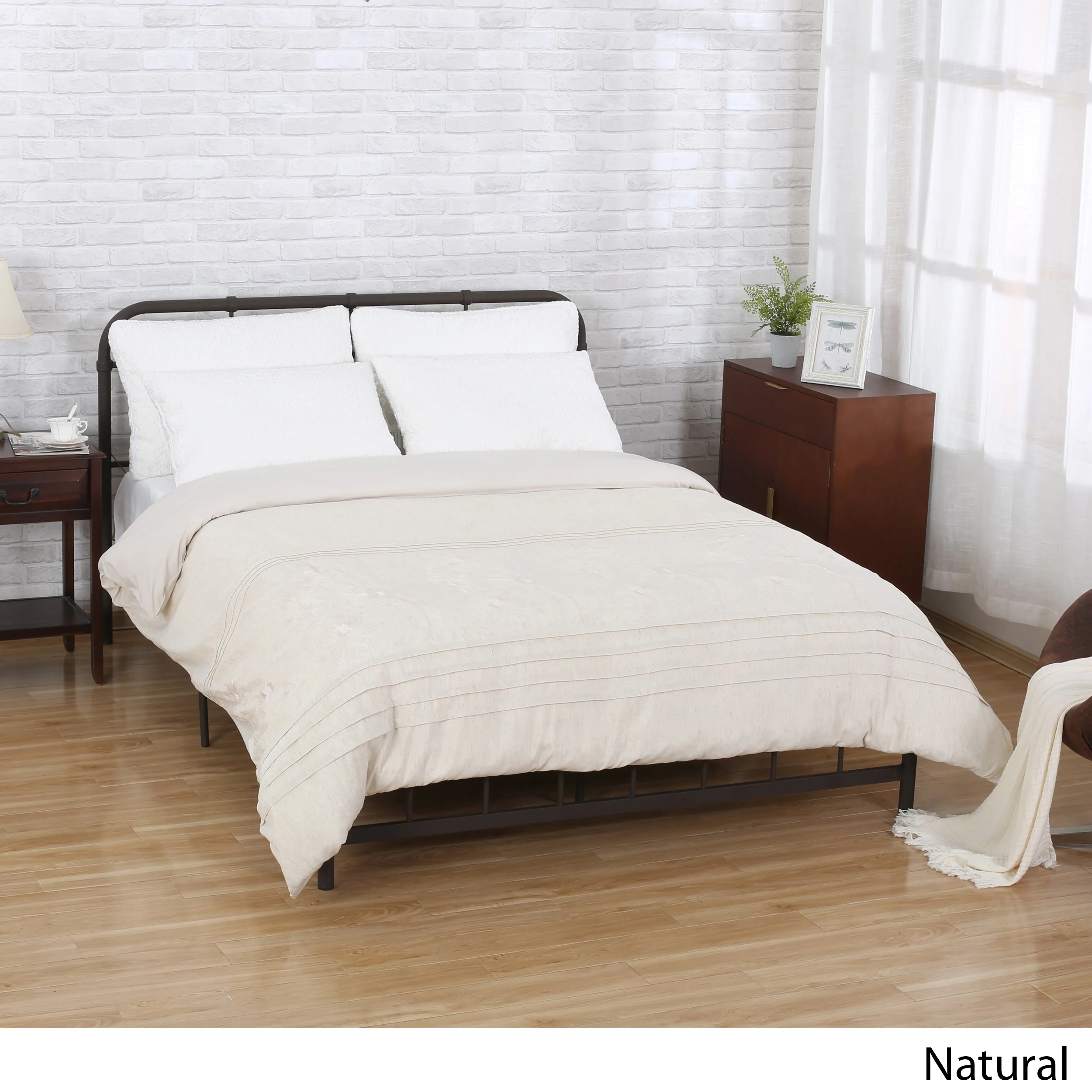 Zoey Queen Size Fabric Duvet Cover - furnishings