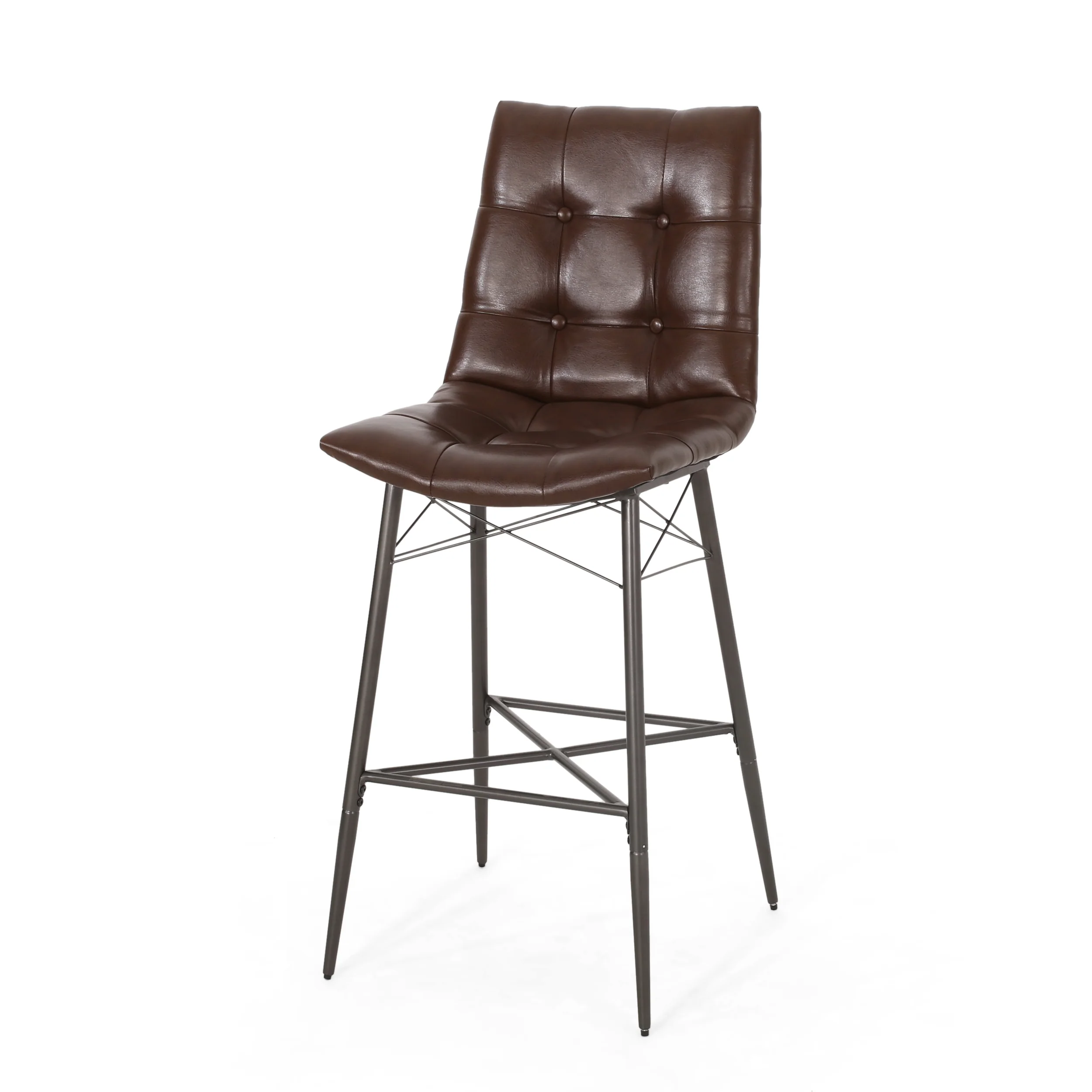 Brayer Contemporary Tufted Barstools, Set of 2 - furnishings