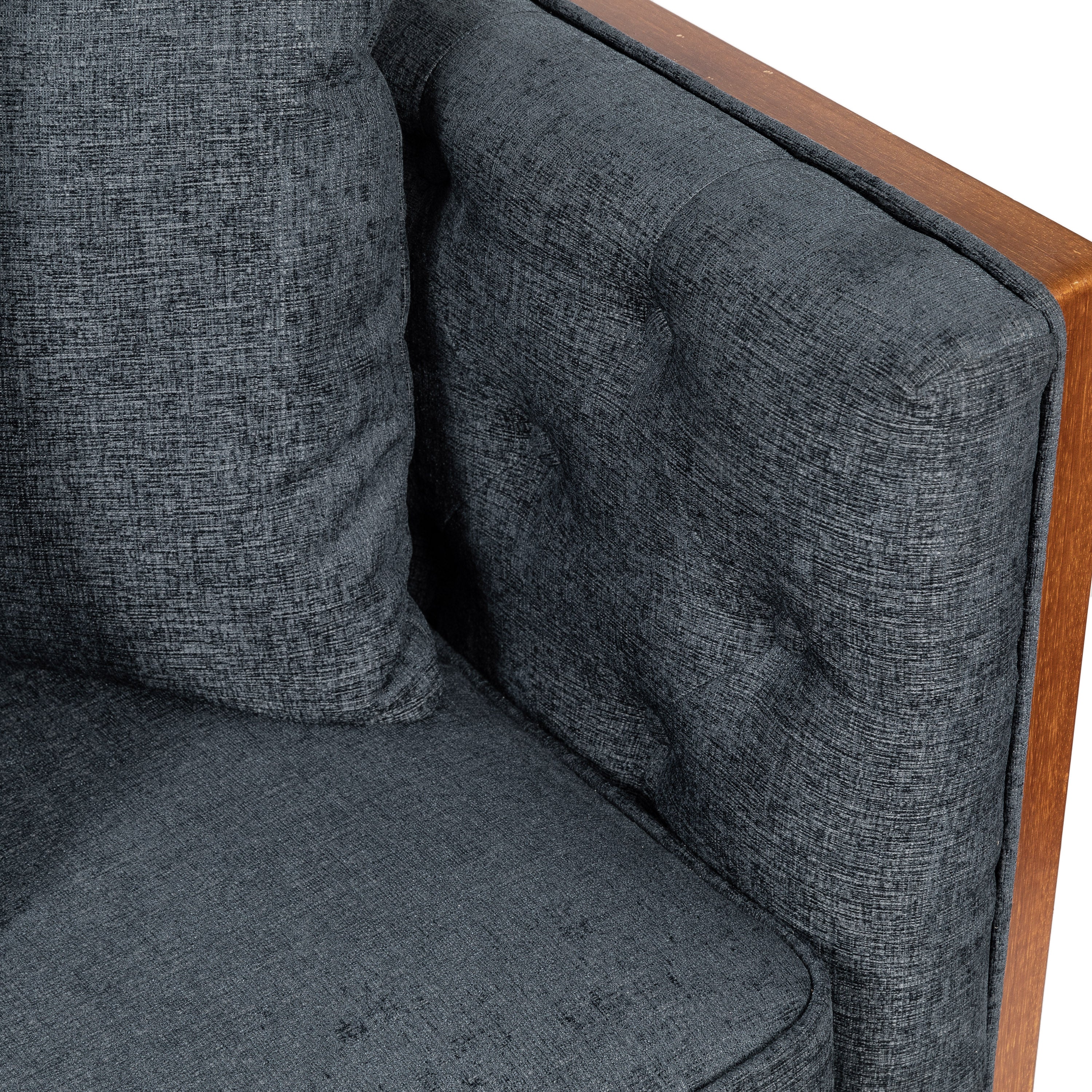 Cayuga Mid Century Modern Fabric Tufted Loveseat with Accent Pillows - furnishings