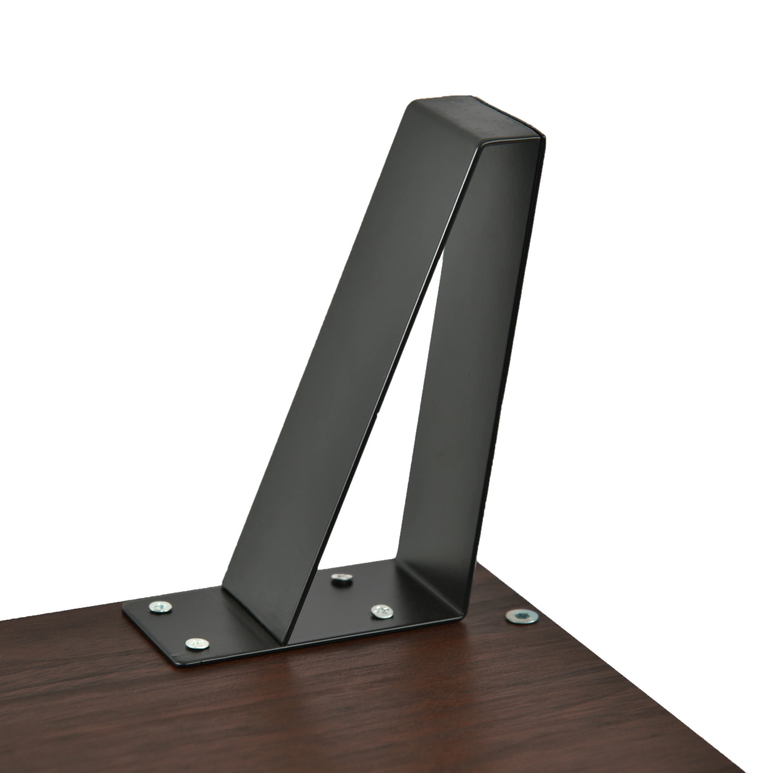 Demijen Modern Industrial Tall Nightstand with Drawer, Walnut and Matte Black - furnishings