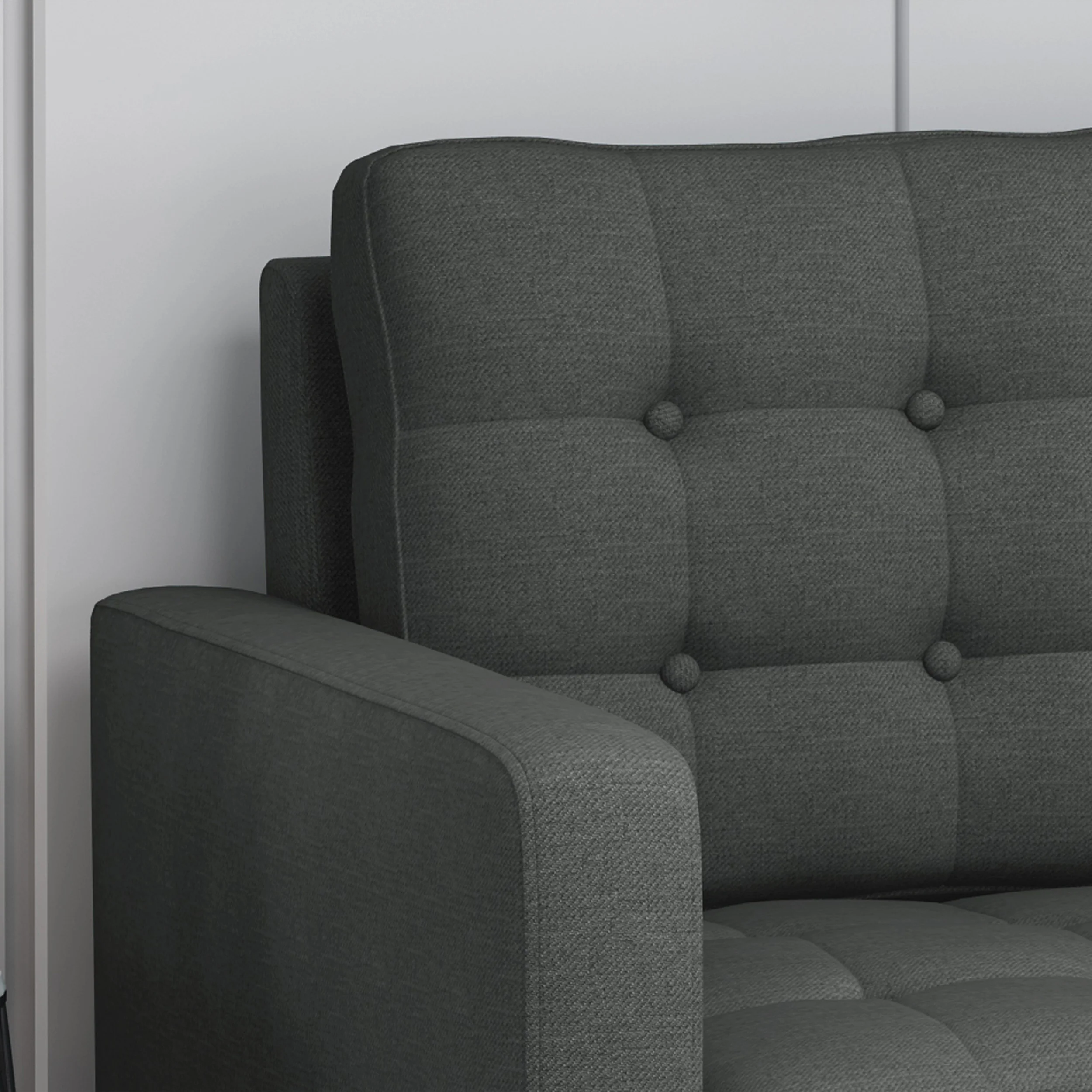 Ayumi Contemporary Tufted Fabric 3 Seater Sofa - furnishings