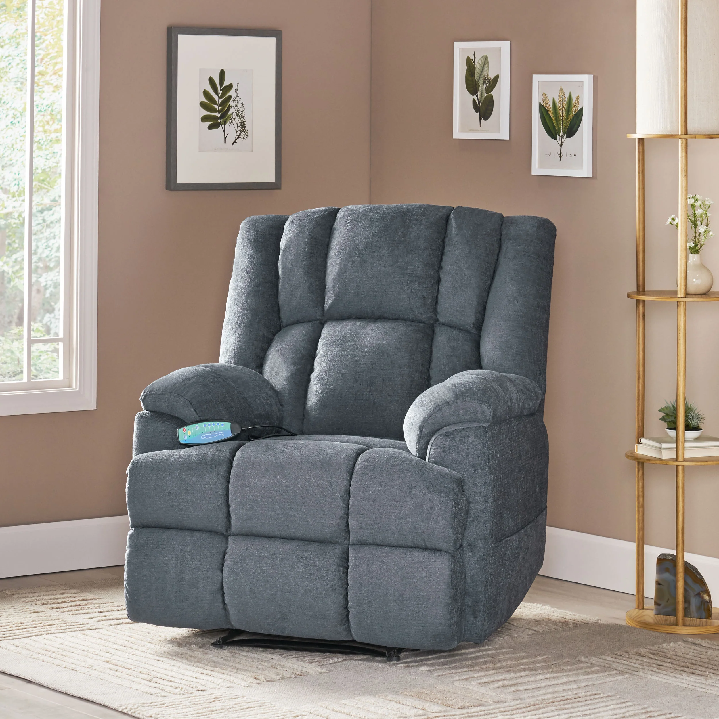 Siloam Contemporary Pillow Tufted Massage Recliner - furnishings