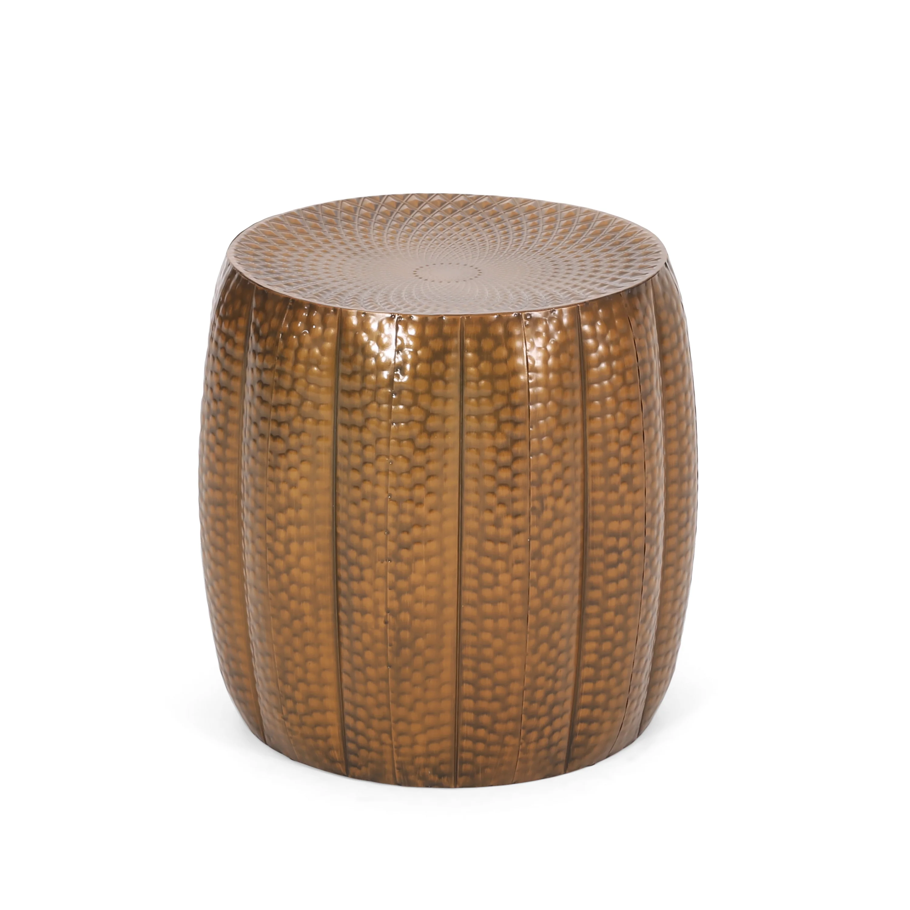 Craigue Modern Iron Mandala Pumpkin Side Table - furnishings