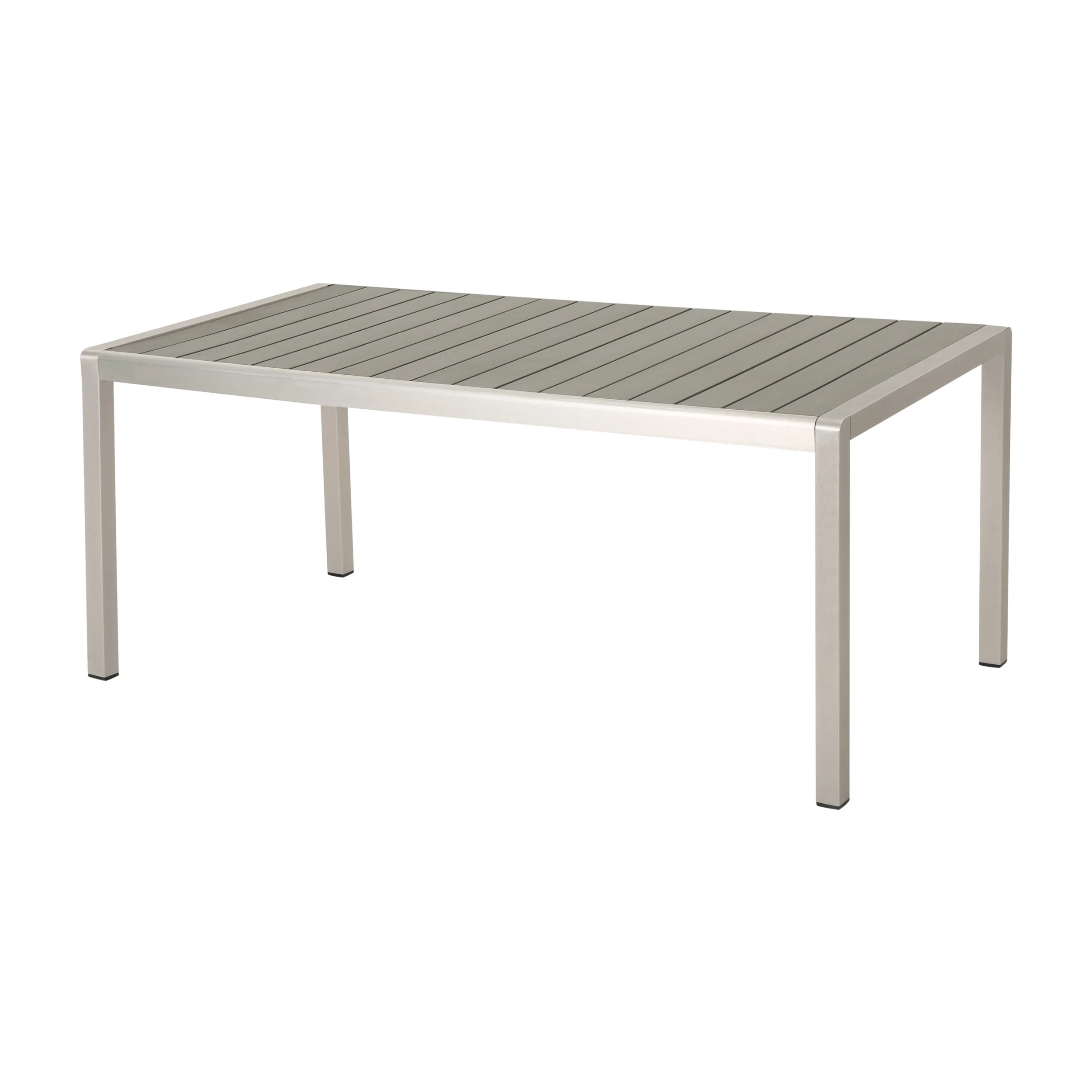 Cherie Outdoor Modern Aluminum 6 Seater Dining Set with Dining Bench - furnishings