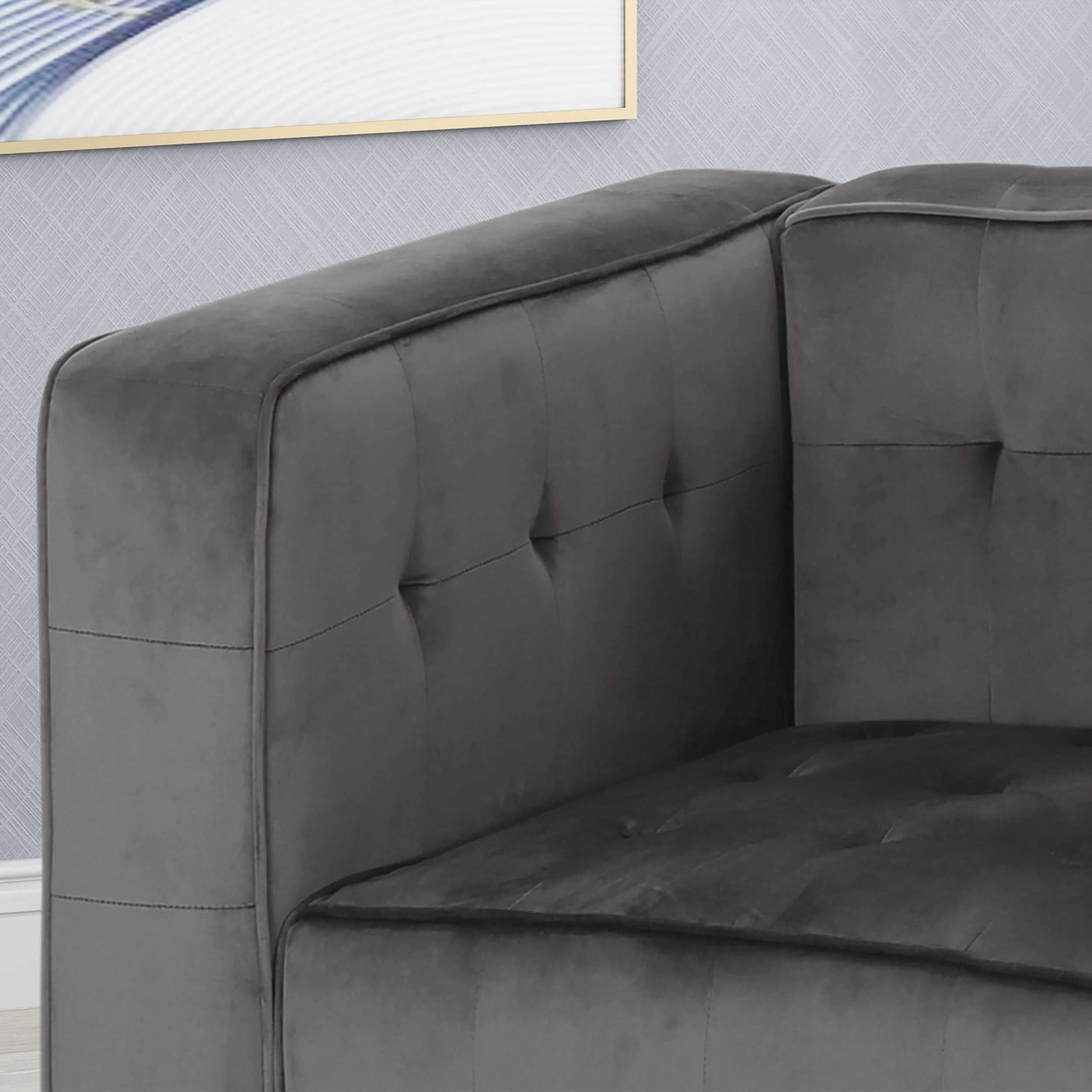 Marwin Modern Glam Cube Velvet Club Chair - furnishings