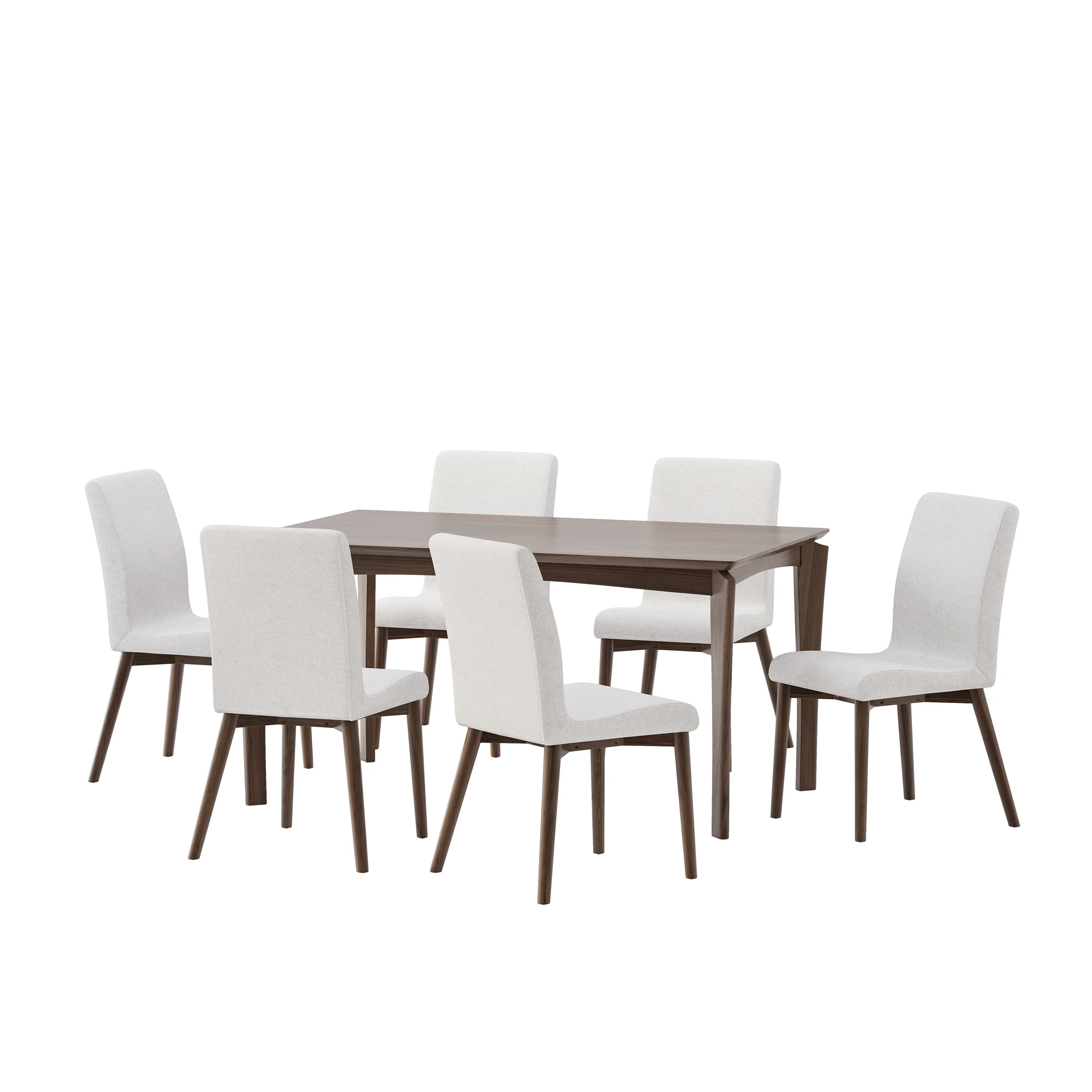 Amesbury Wood and Fabric 7 Piece Dining Set - furnishings