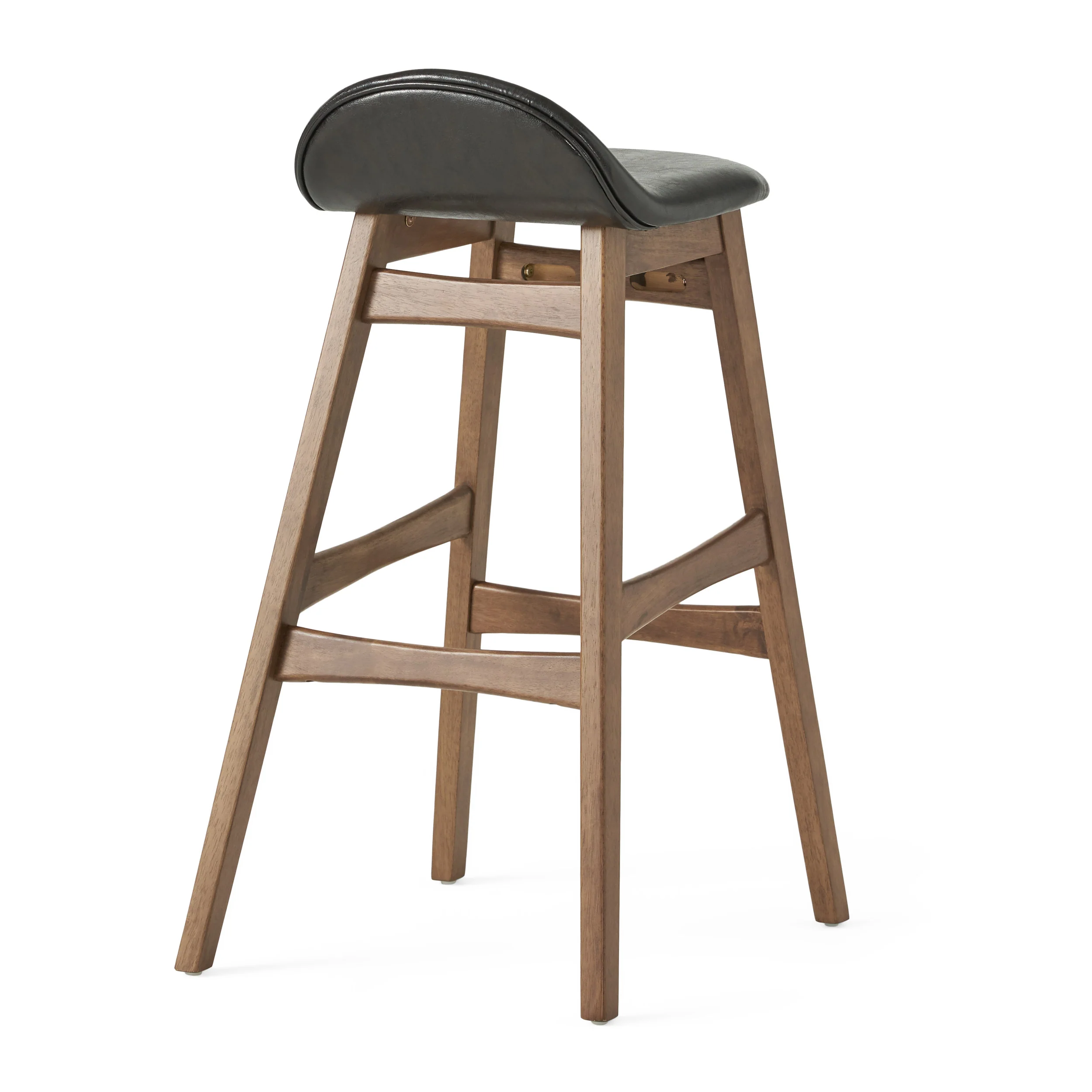Margaret Dark Brown Leather/ Walnut Finish 30-Inch Bar Stool (Set of 2) - furnishings