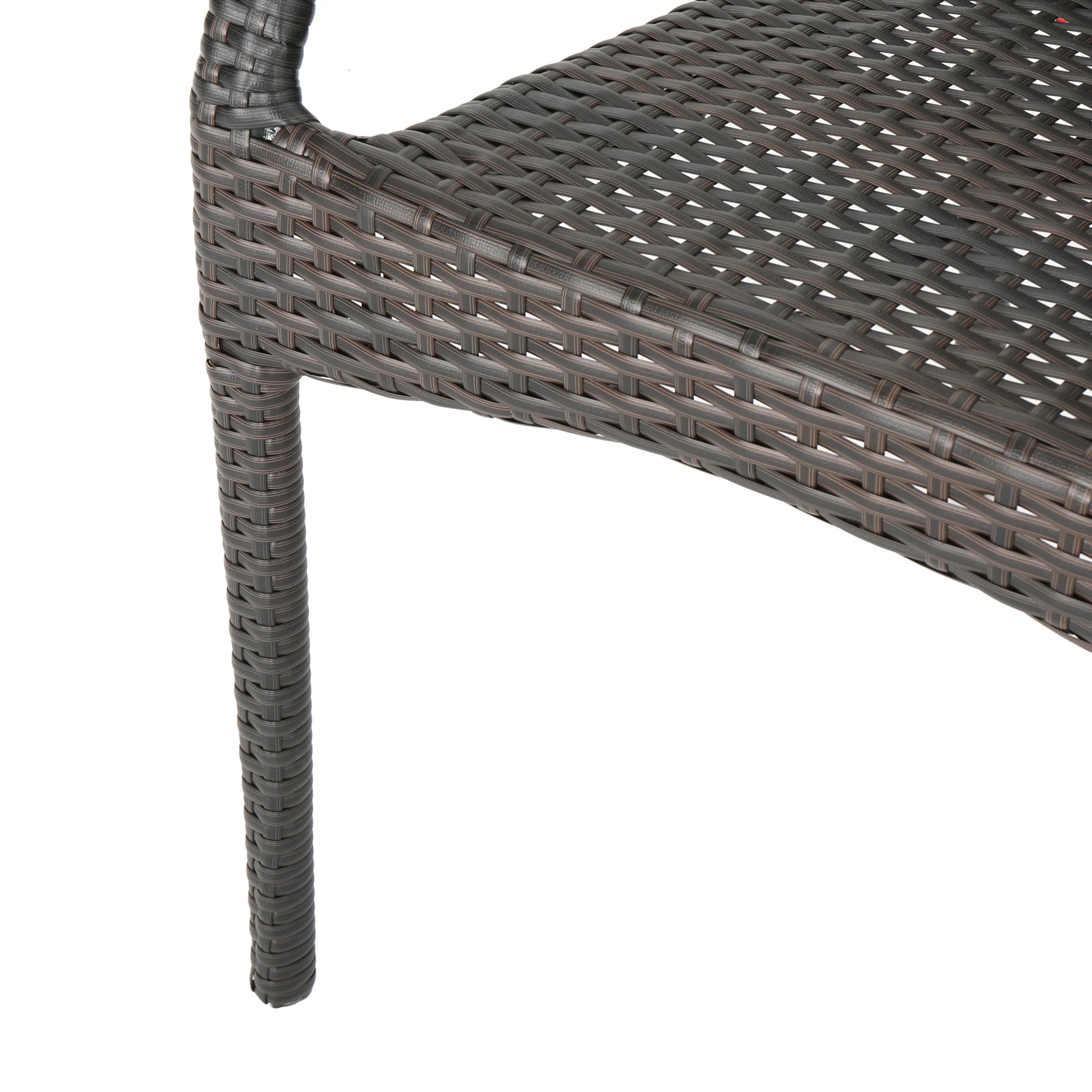 Alexi Outdoor Transitional 7-Piece Multi-Brown Wicker Dining Set with Arm Chairs - furnishings
