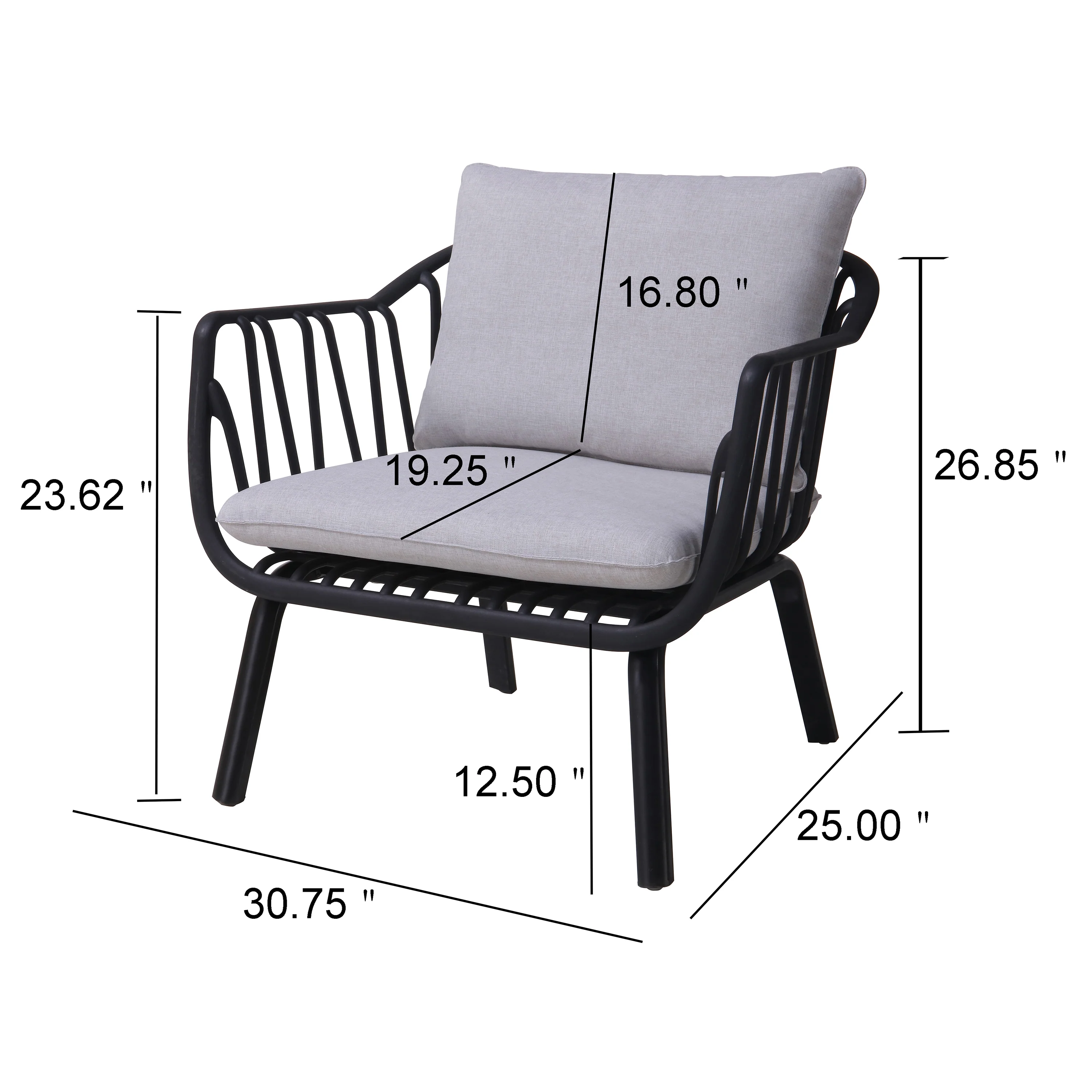 Larla Modern Indoor & Outdoor Patio Club Chairs - furnishings