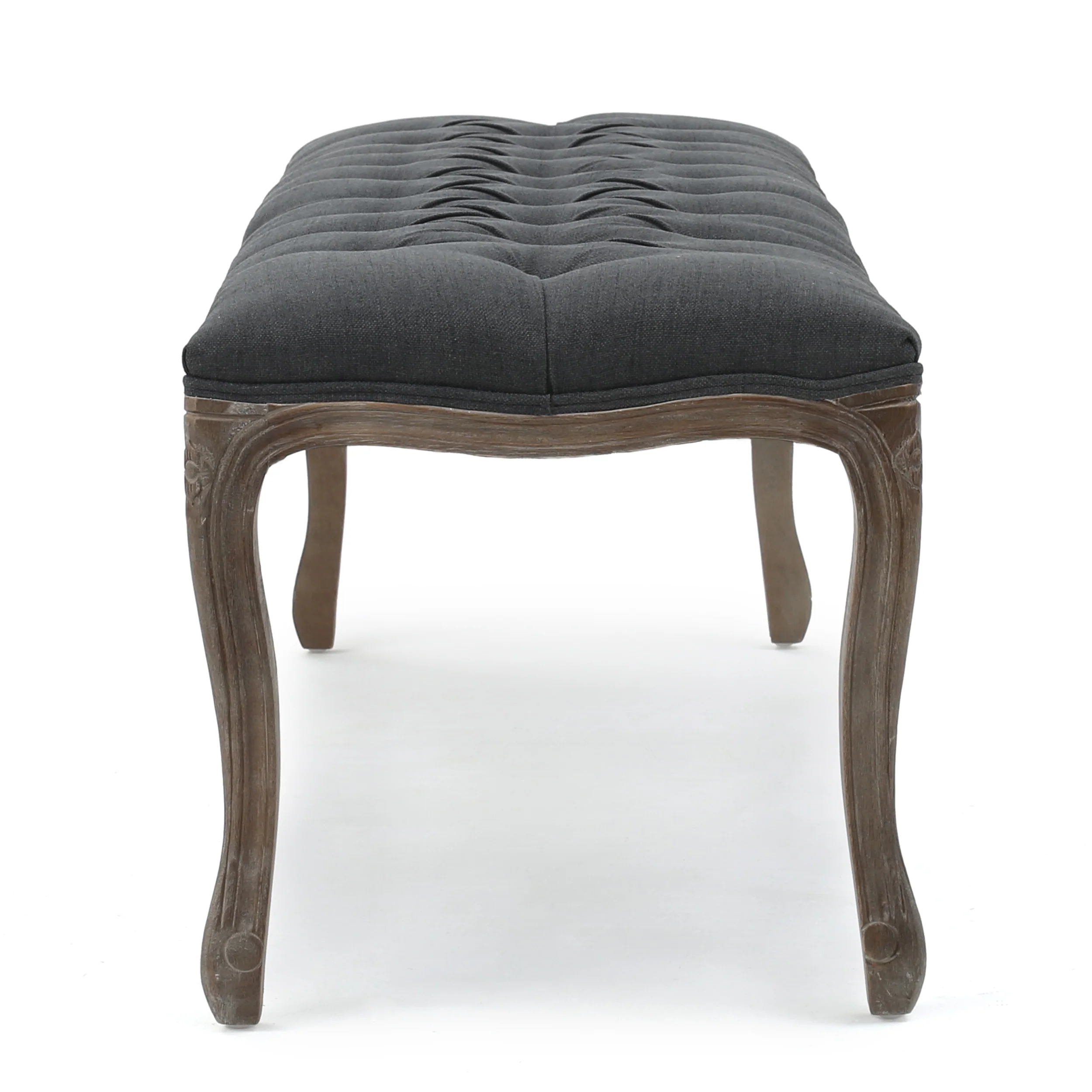 Tassette Traditional Button Tufted Fabric Bench - furnishings