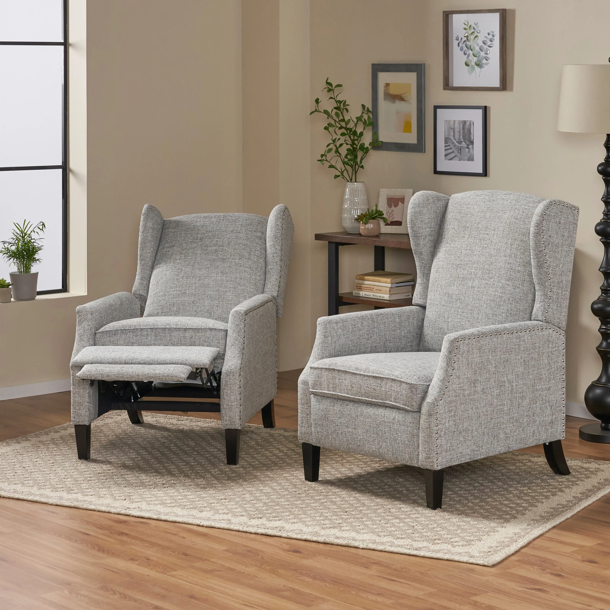 Weyland Contemporary Fabric Recliner (Set of 2) - furnishings
