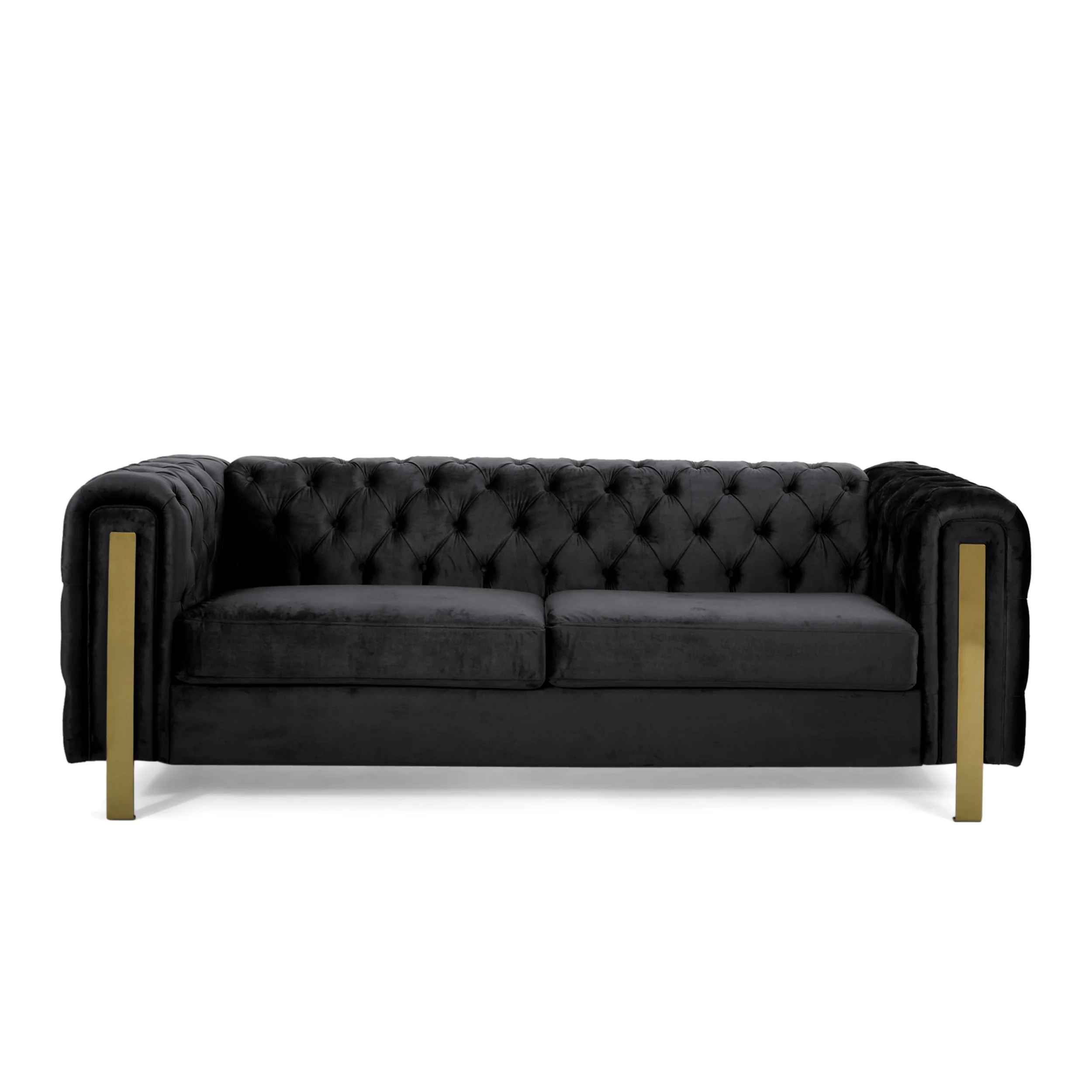 Giovanna Modern Glam Tufted Velvet 3 Seater Sofa - furnishings
