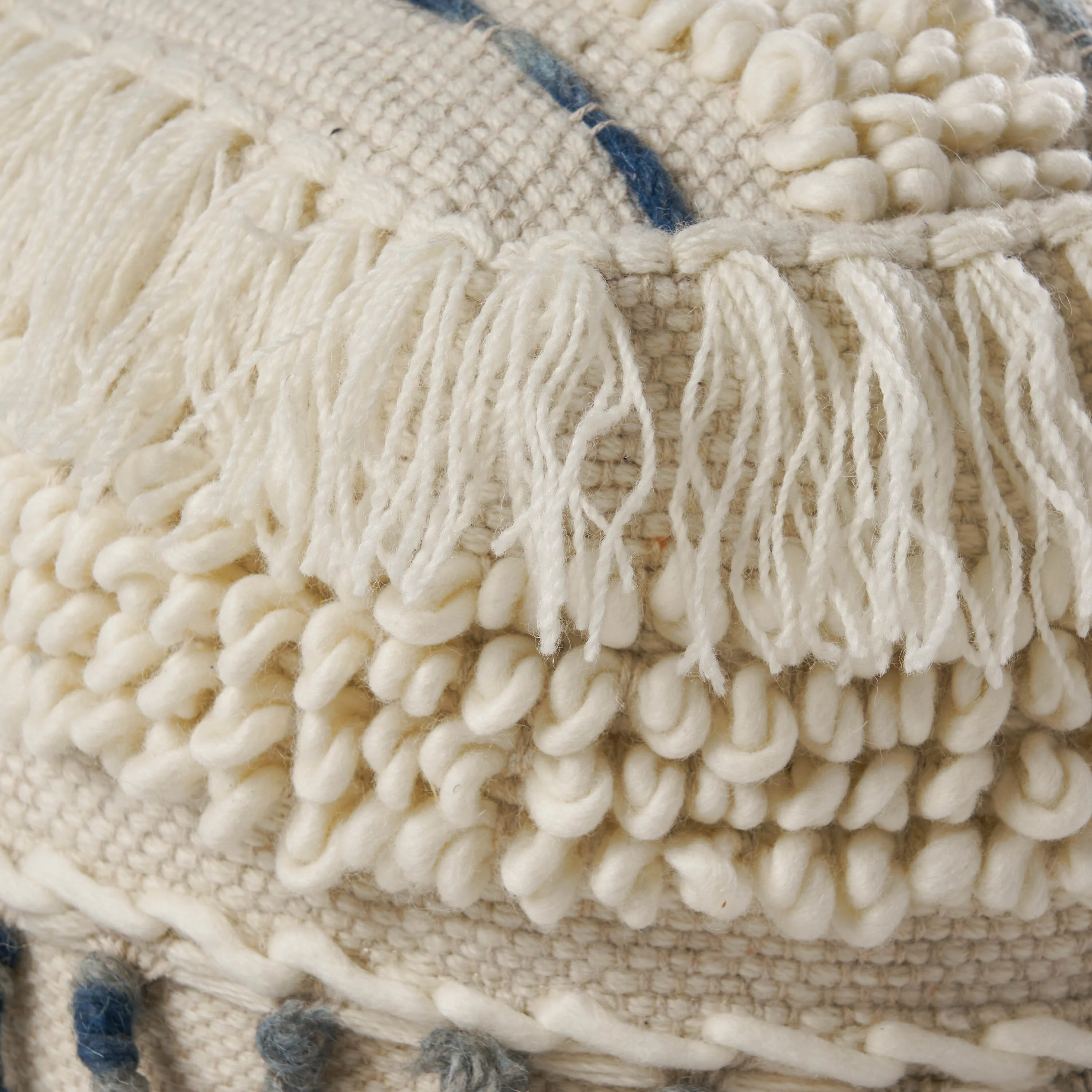 Roth Boho Handcrafted Fabric Cube Pouf - furnishings