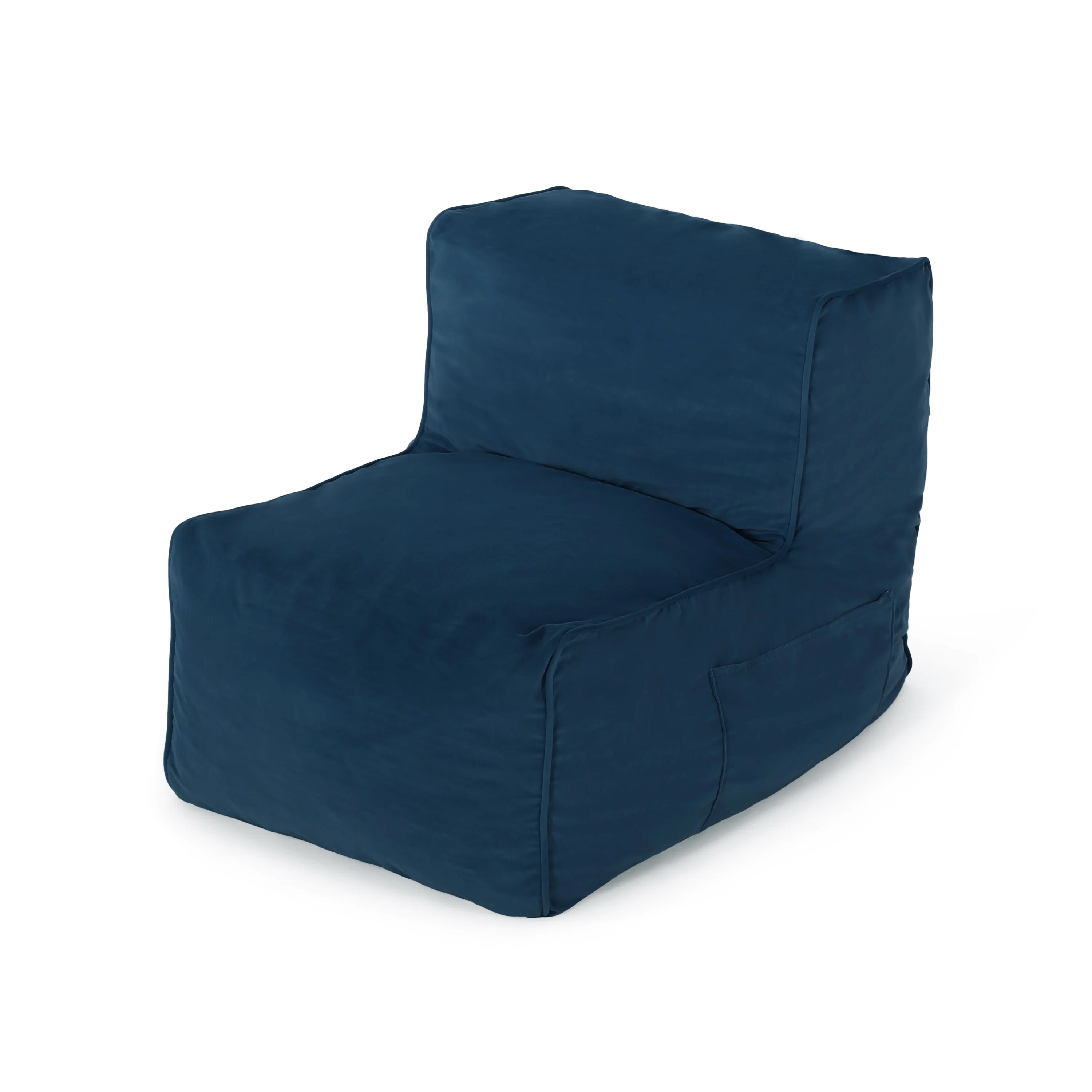 Caraway Modern Velvet Bean Bag Chair - furnishings