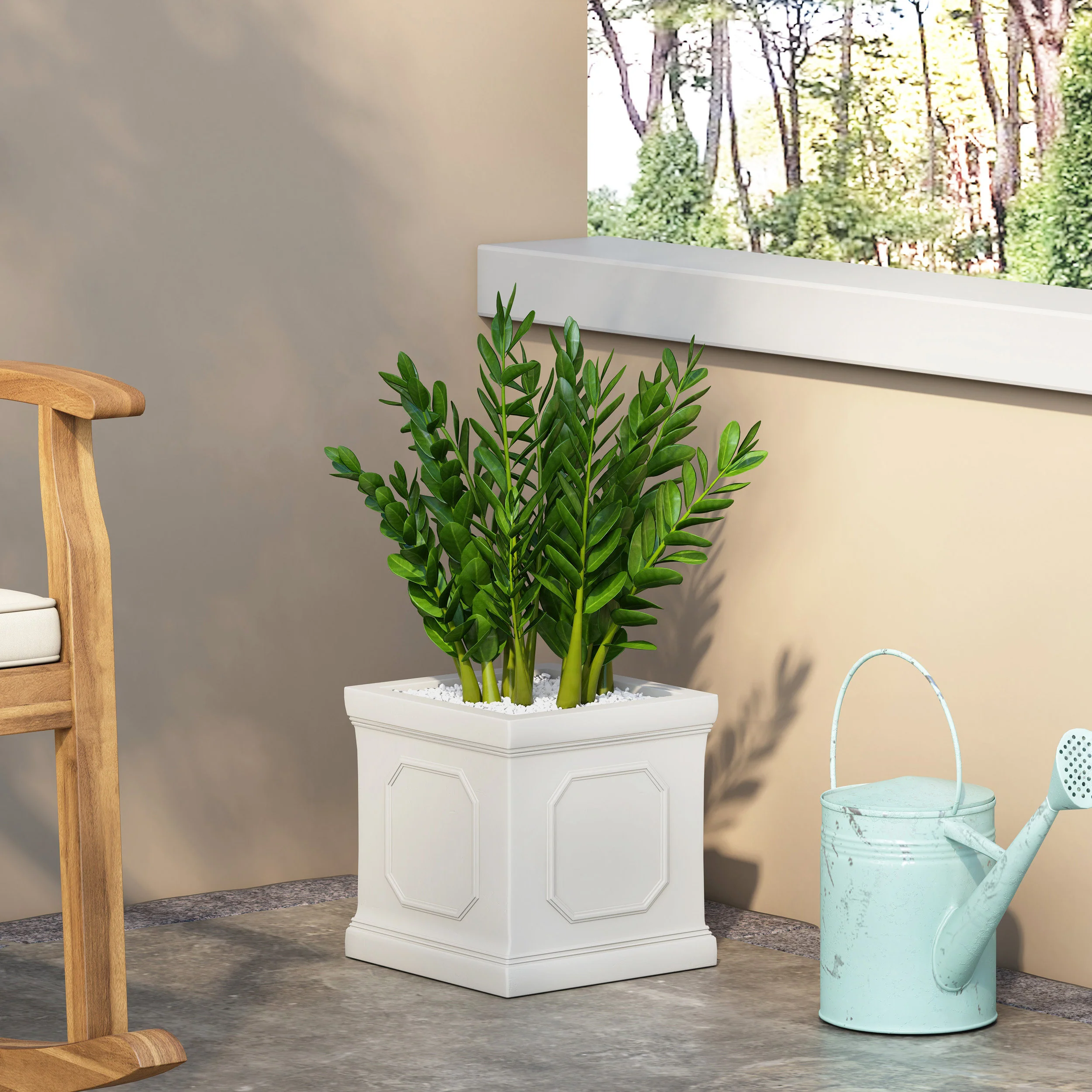 Greg Outdoor Cast Stone Planter - furnishings