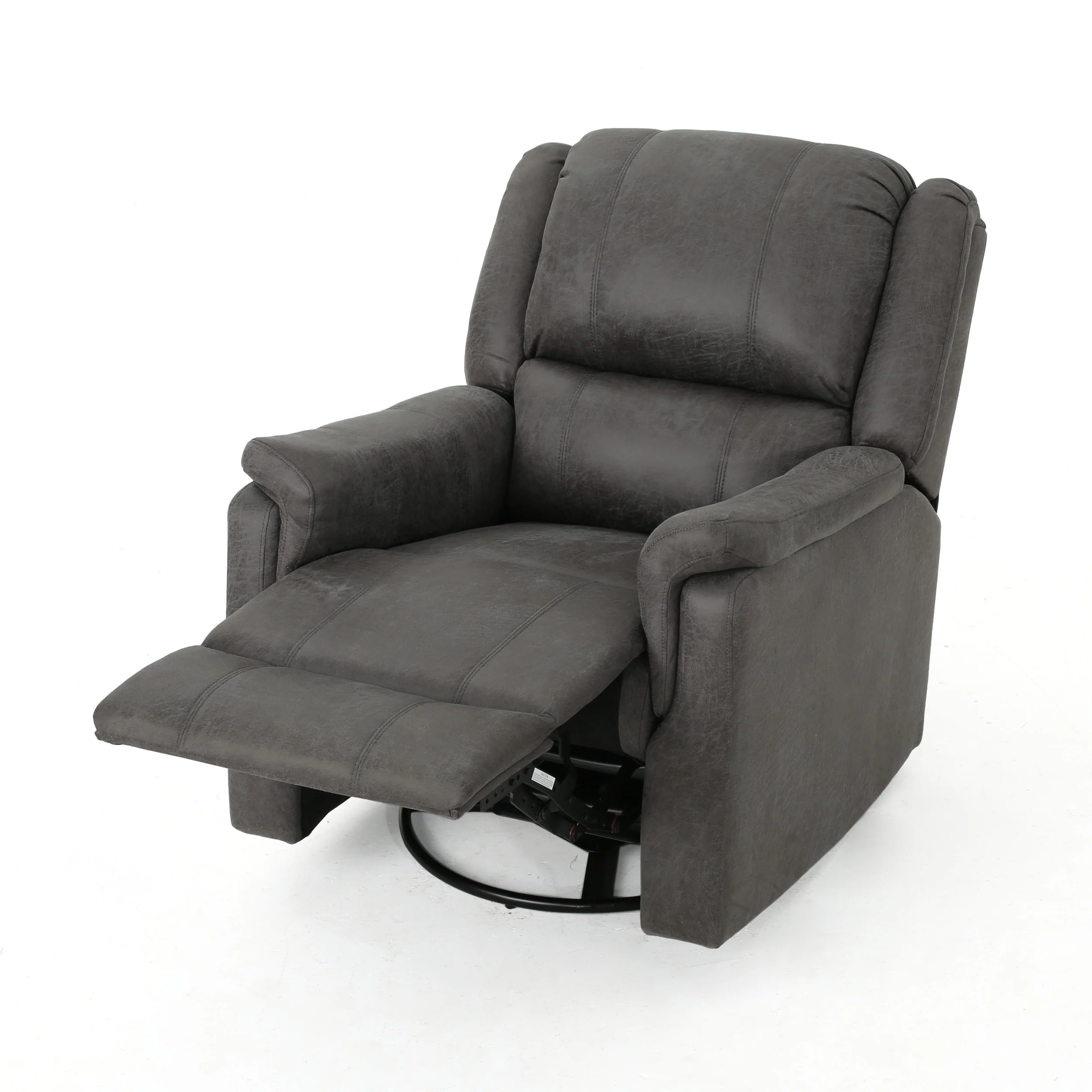 Jemma Tufted Slate Microfiber Swivel Gliding Recliner - furnishings
