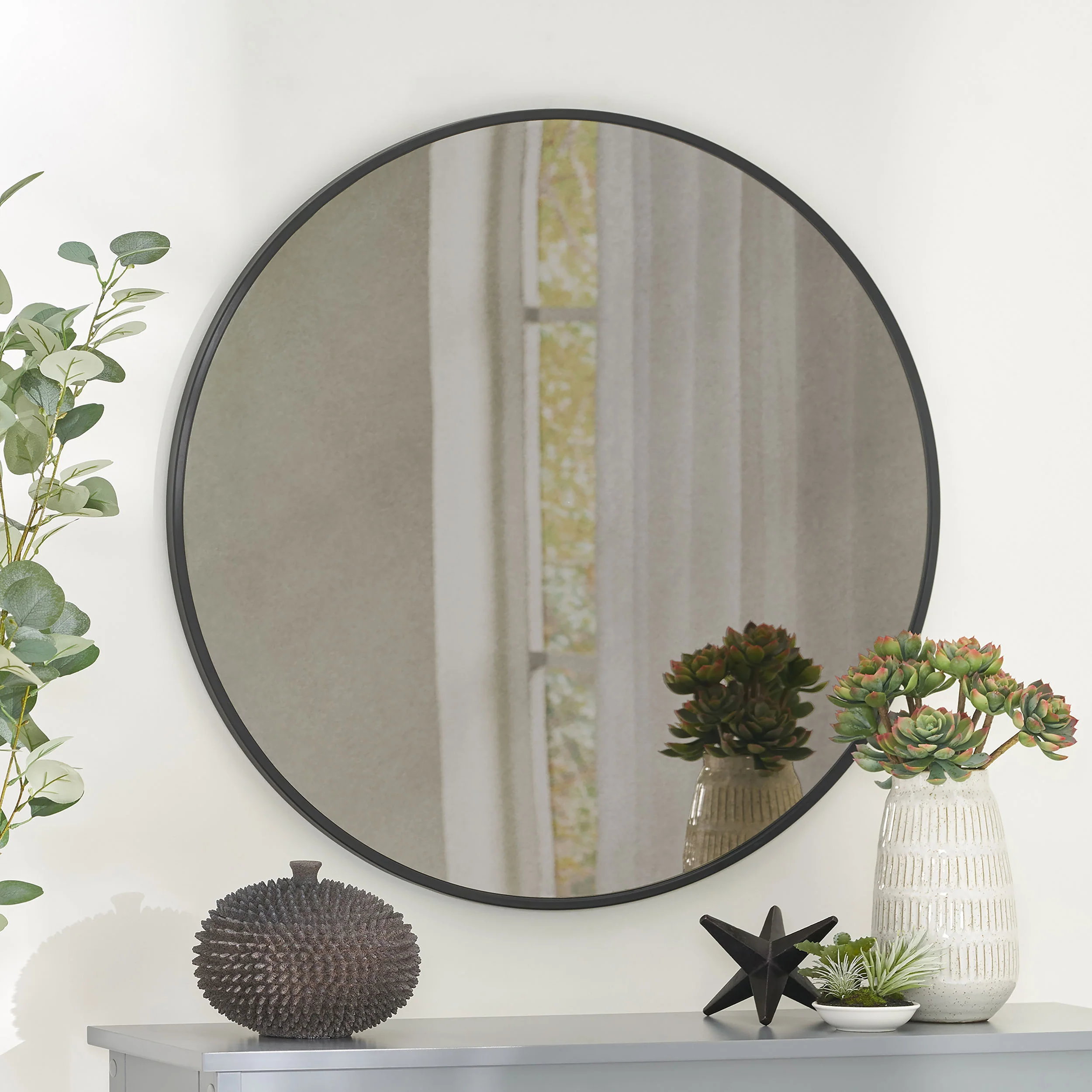Revere Contemporary Circular Wall Mirror - furnishings