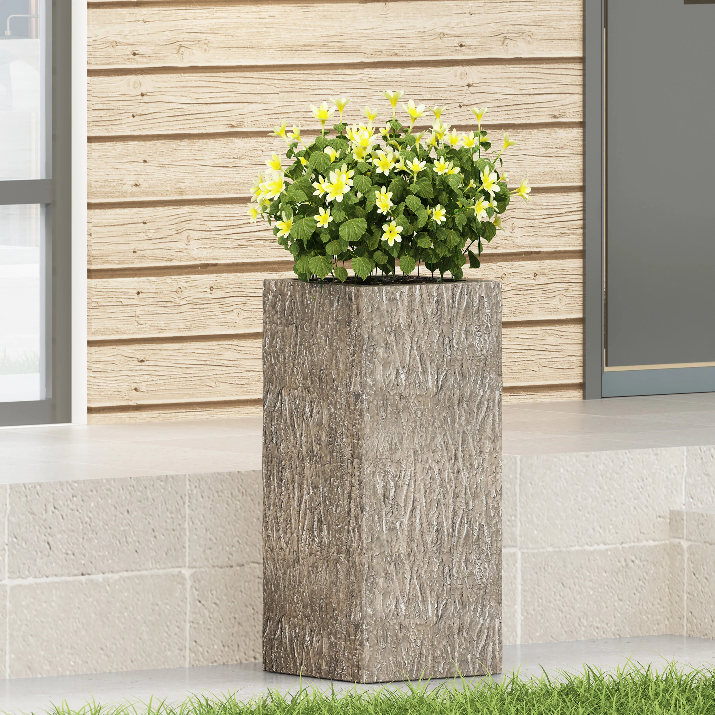 Berkamn Outdoor Cast Stone Planter - furnishings