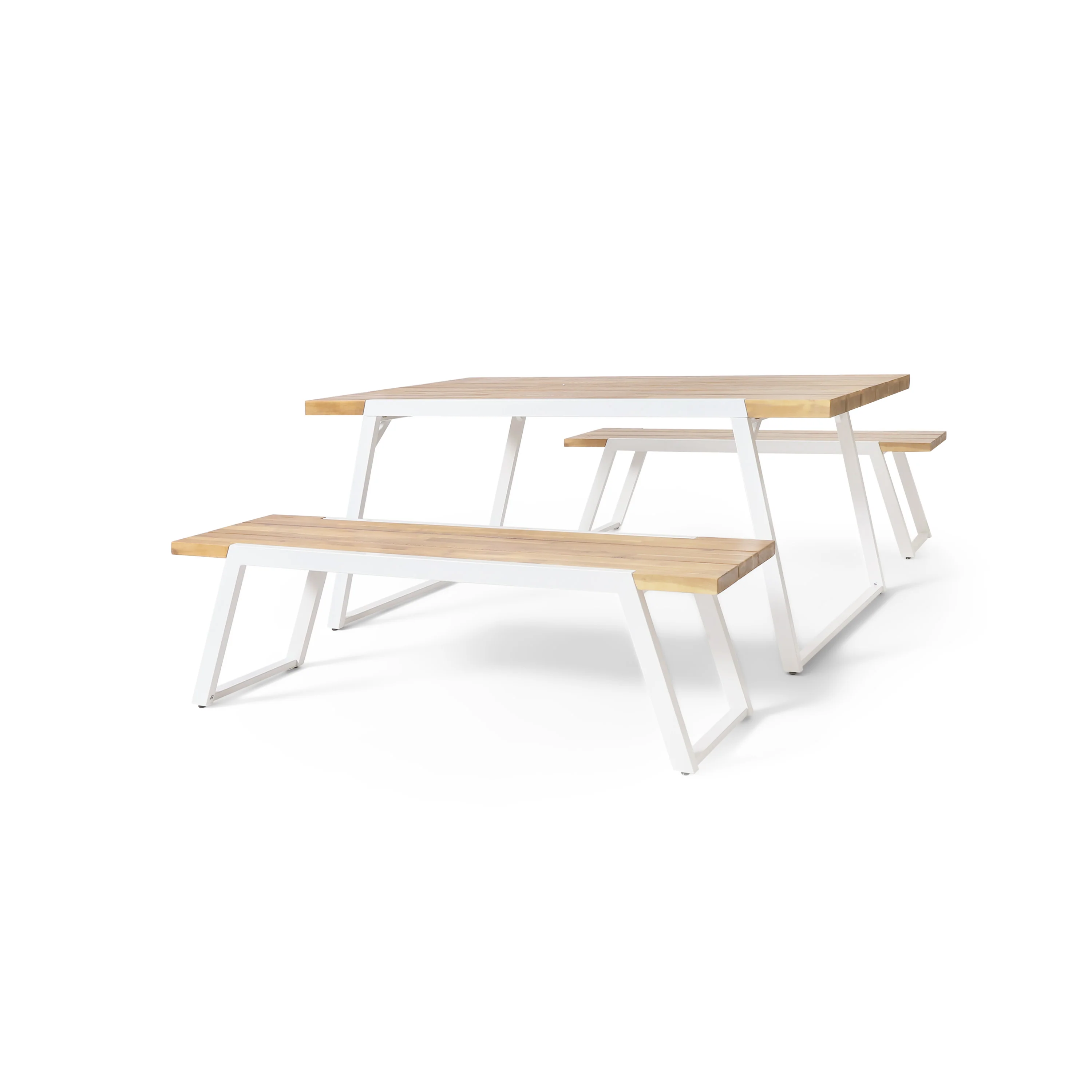 Gebo Outdoor Modern Acacia Wood 3 Piece Picnic Set - furnishings
