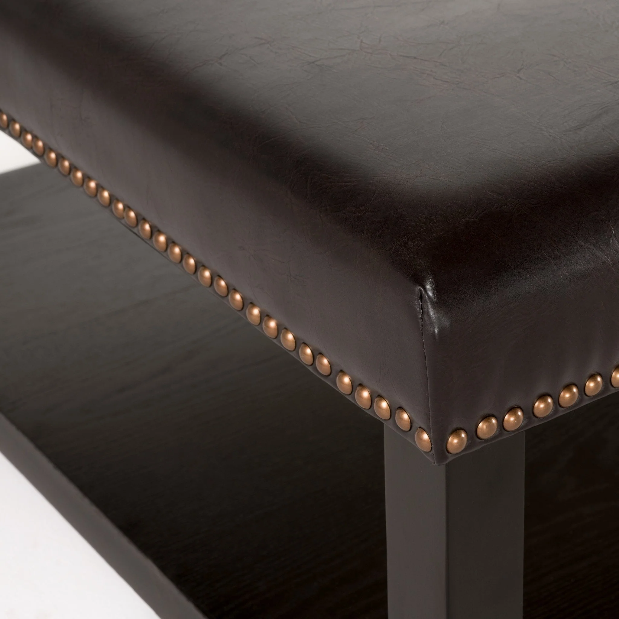 Kelapith Contemporary Upholstered Birch Wood Ottoman with Shelf - furnishings