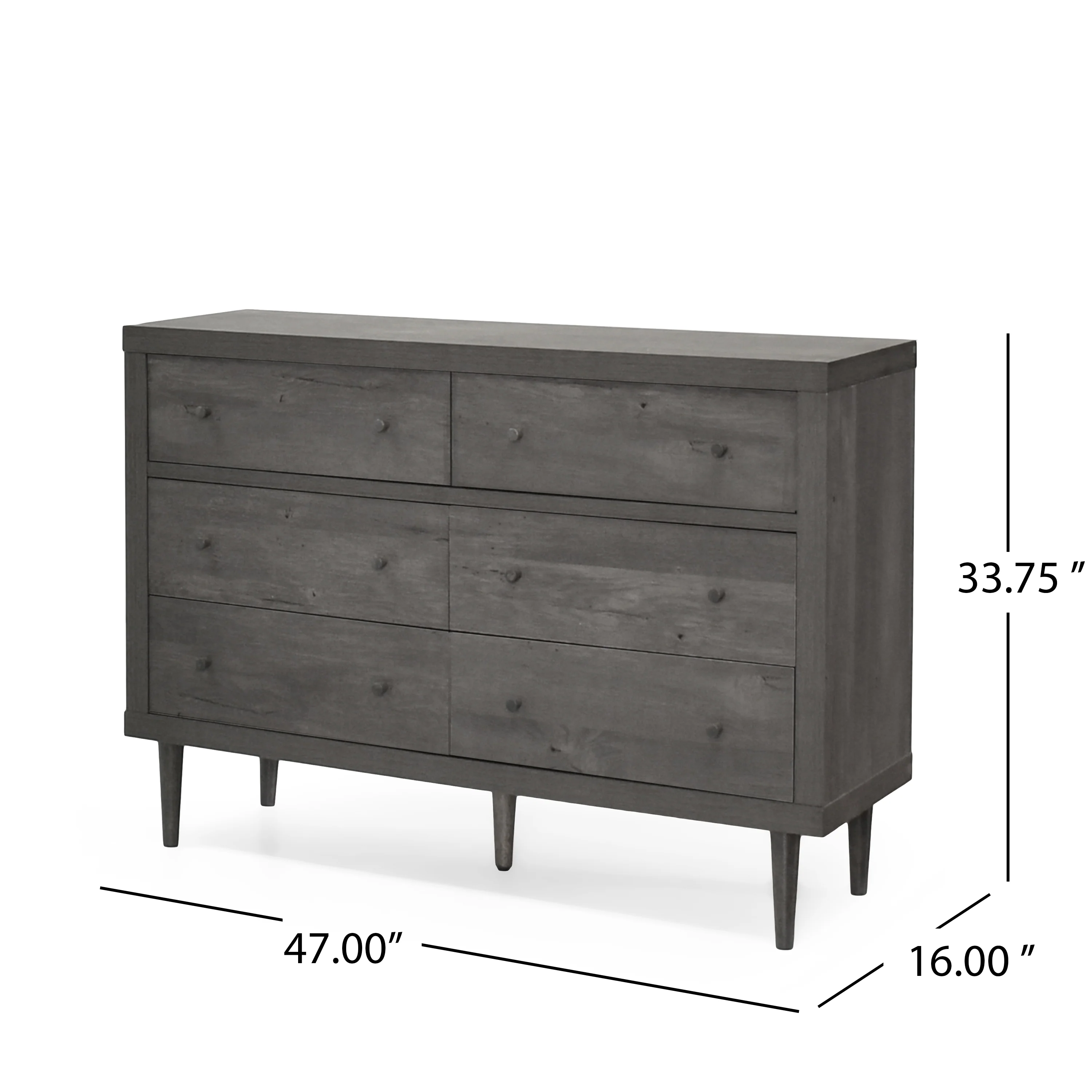 Farhart Mid Century Modern 6 Drawer Double Dresser - furnishings