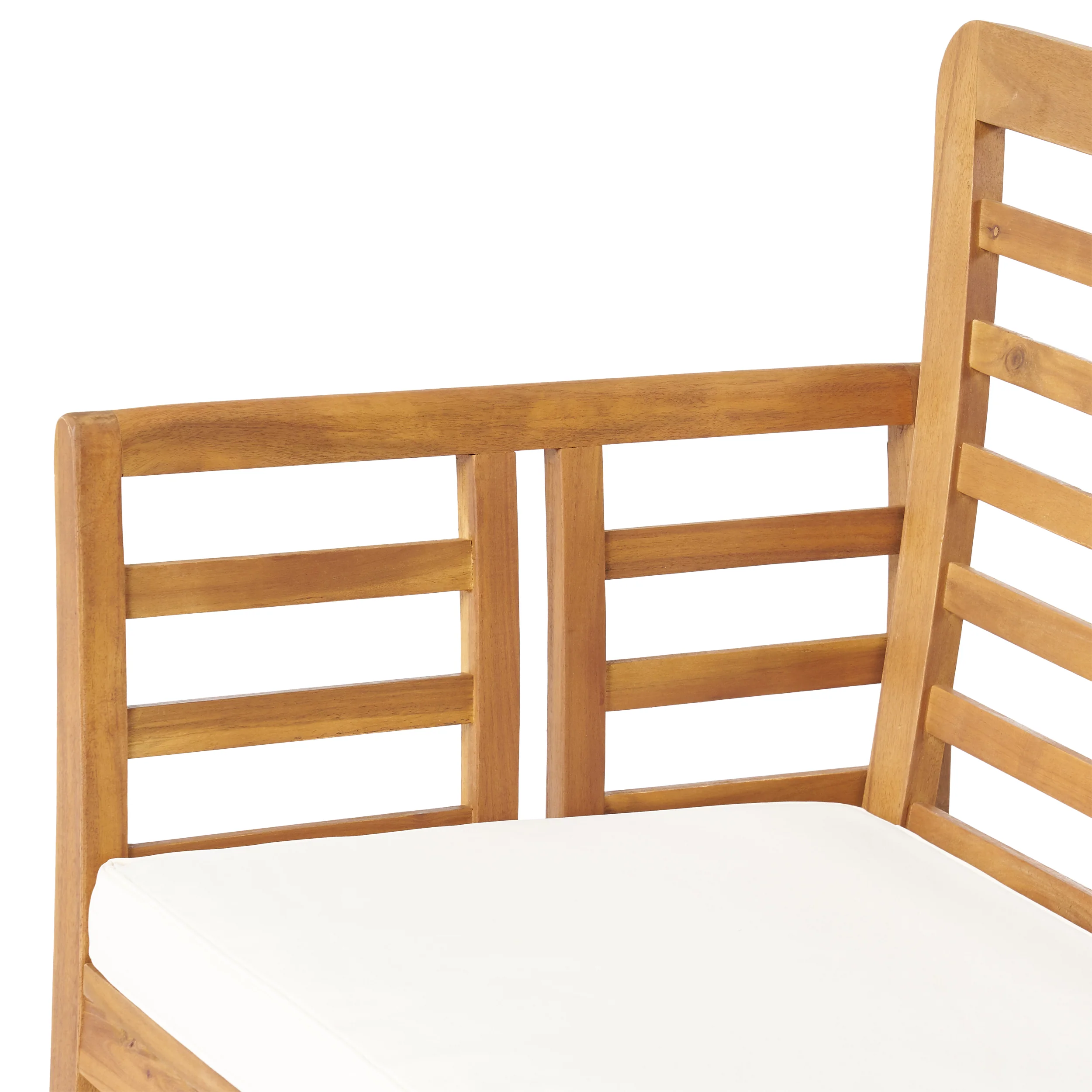 Laurier Outdoor Acacia Wood Loveseat with Cushions - furnishings
