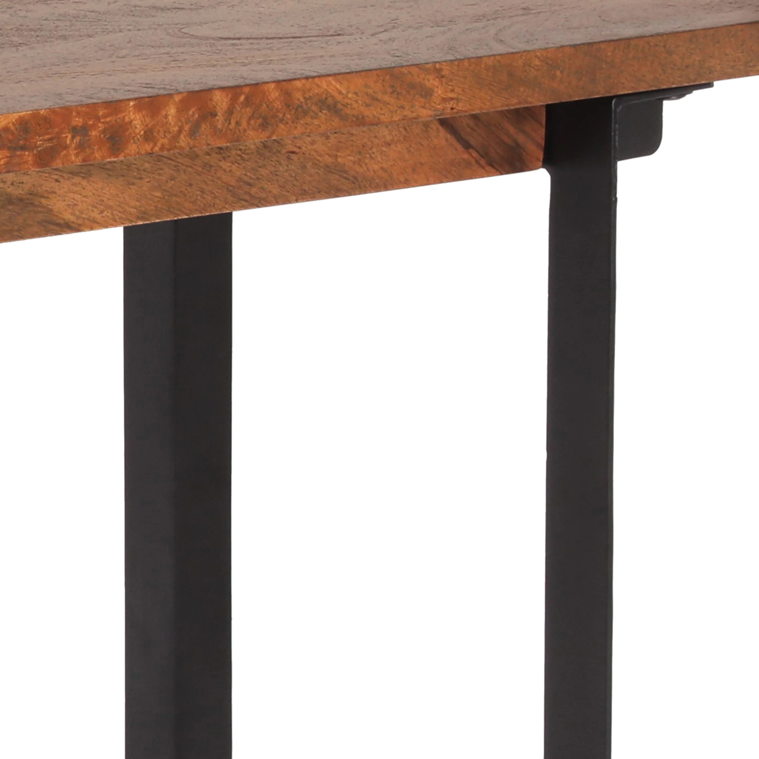 Meridan Modern Industrial Handmade Mango Wood Dining Bench, Country Brown and Black - furnishings