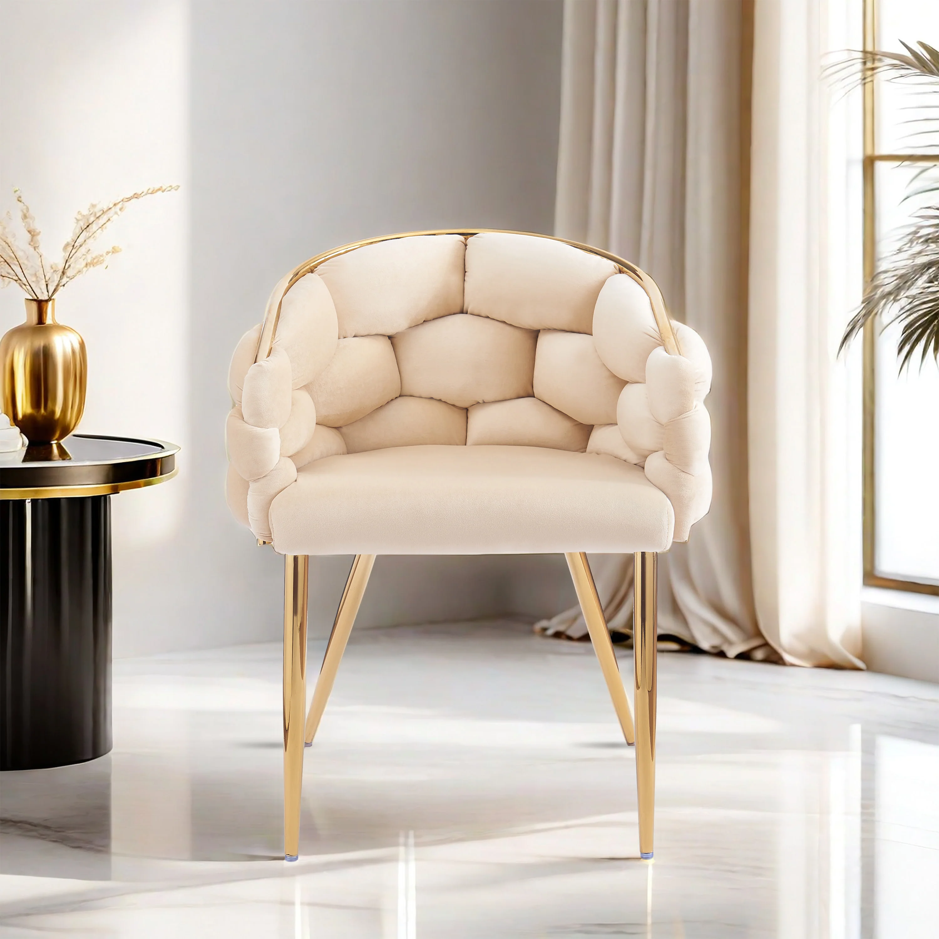 Cotorro Velvet Barrel Design Accent Chairs - furnishings