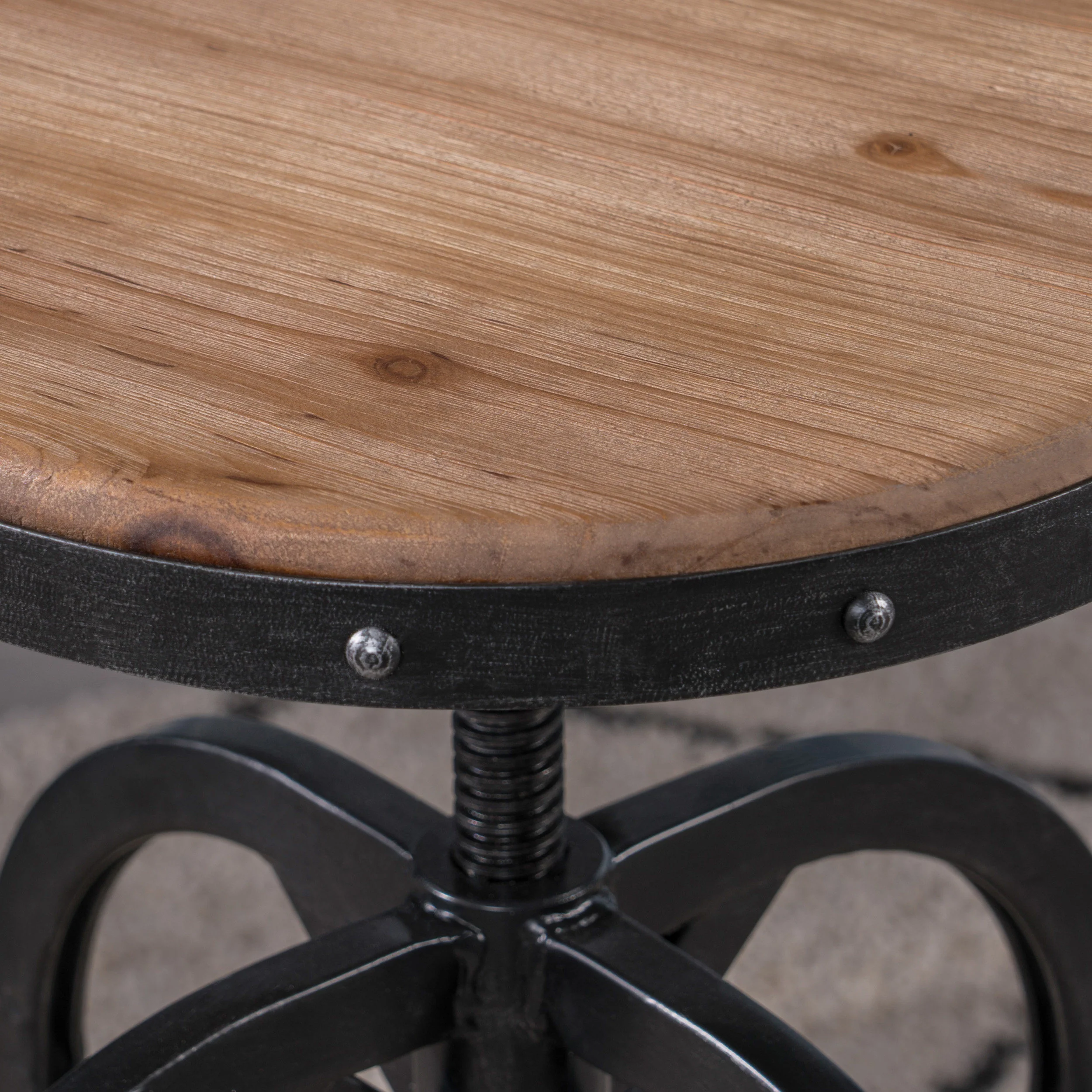 Dempsey Industrial Design Adjustable Height Swivel Seat Stool - furnishings
