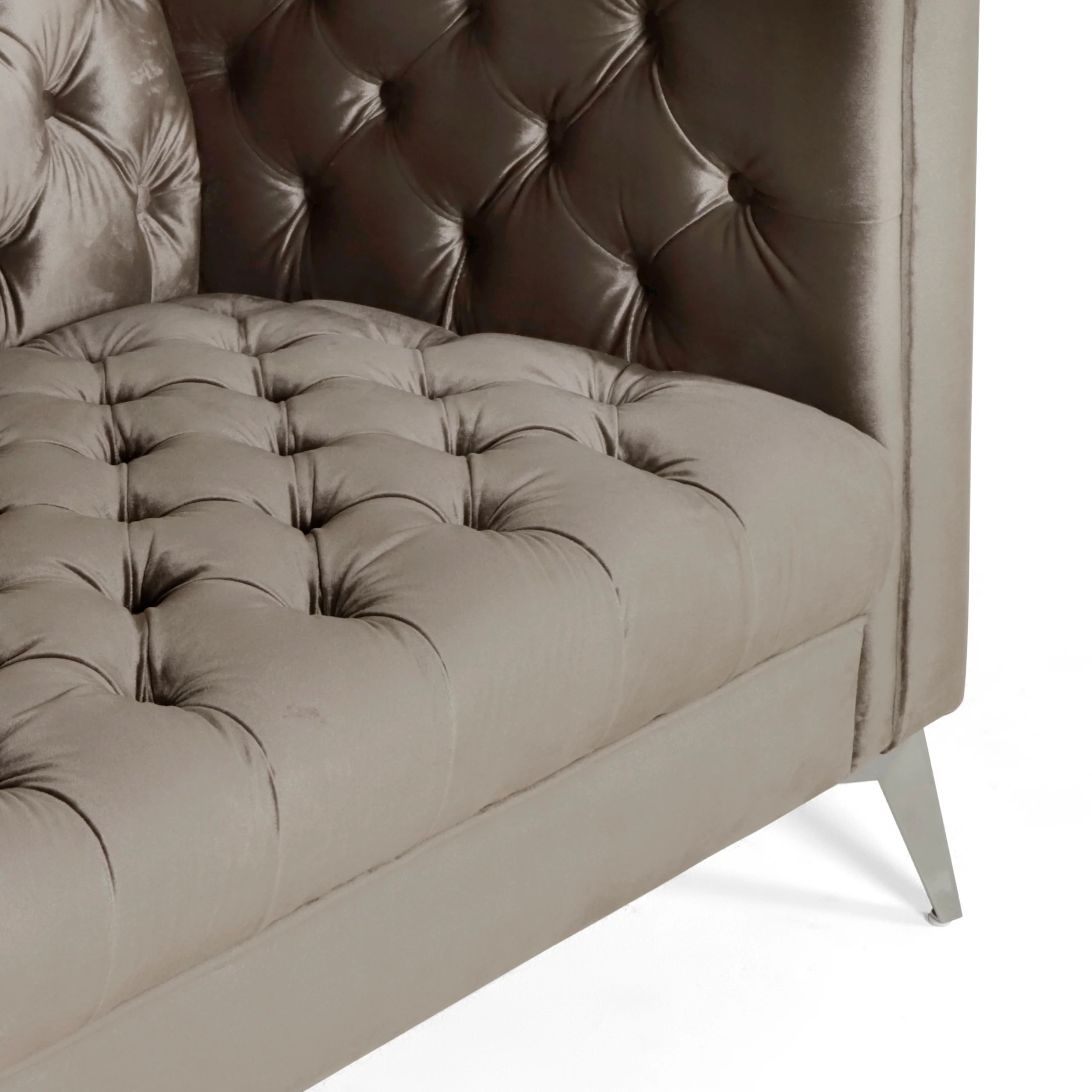 Harnoor Contemporary Tufted Velvet 3 Seater Sofa - furnishings