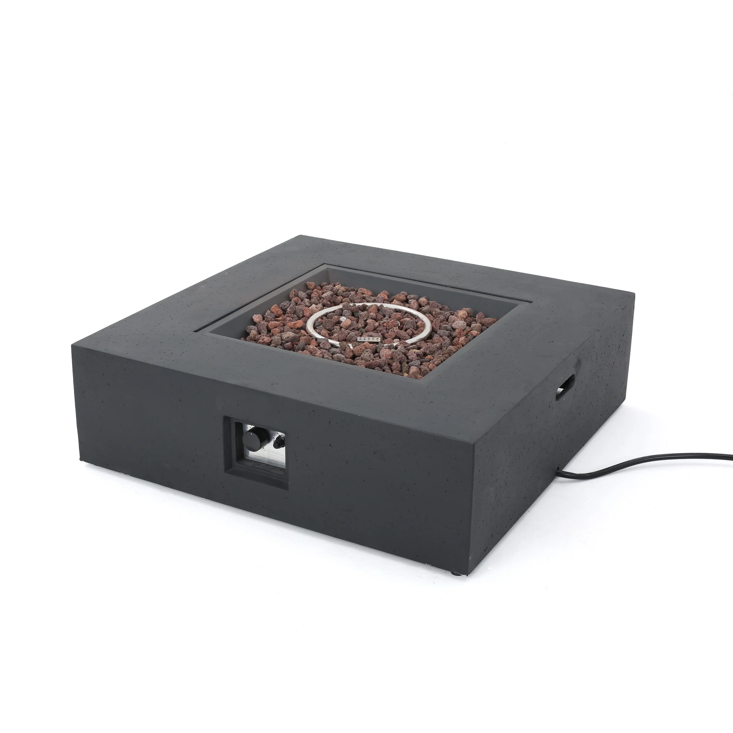 Hearth Outdoor 50,000 BTU Lightweight Concrete Square Fire Pit (No Tank Holder) - furnishings
