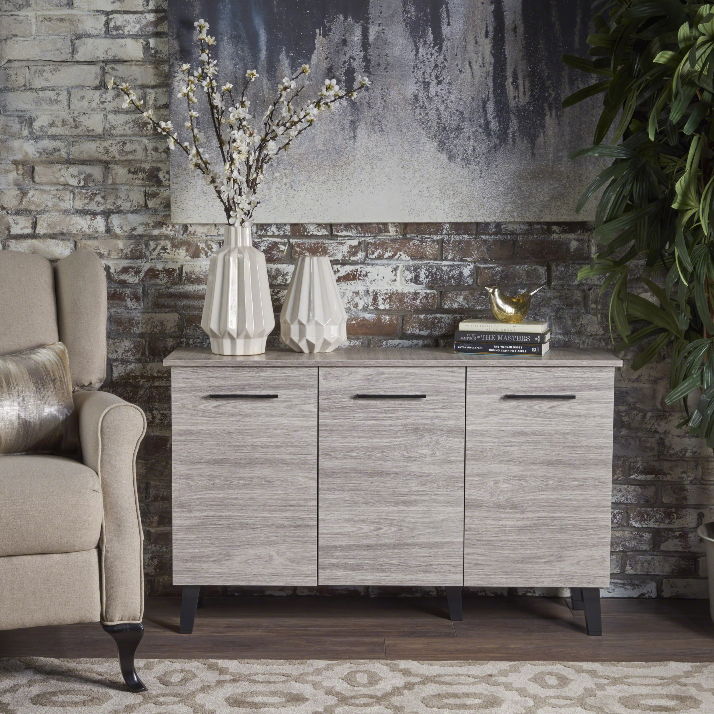 Emilia Mid Century Modern Finished Fiberboard Cabinet - furnishings