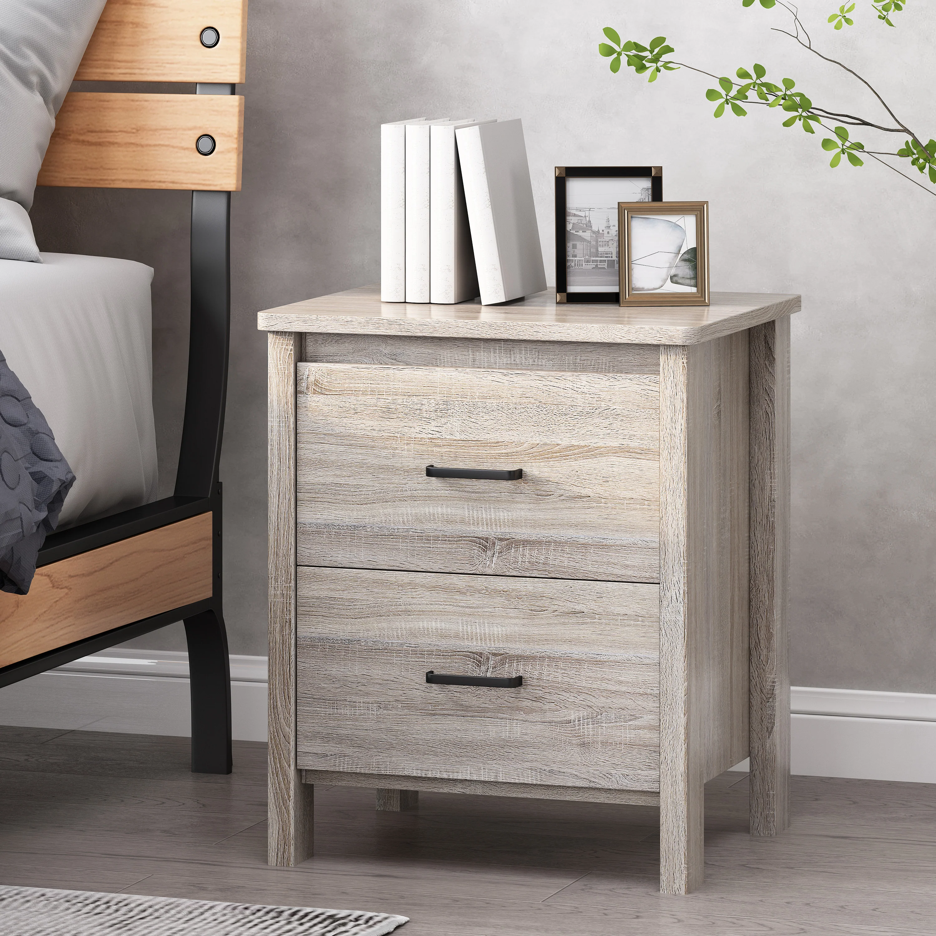 Titeca Contemporary 2 Drawer Nightstand - furnishings