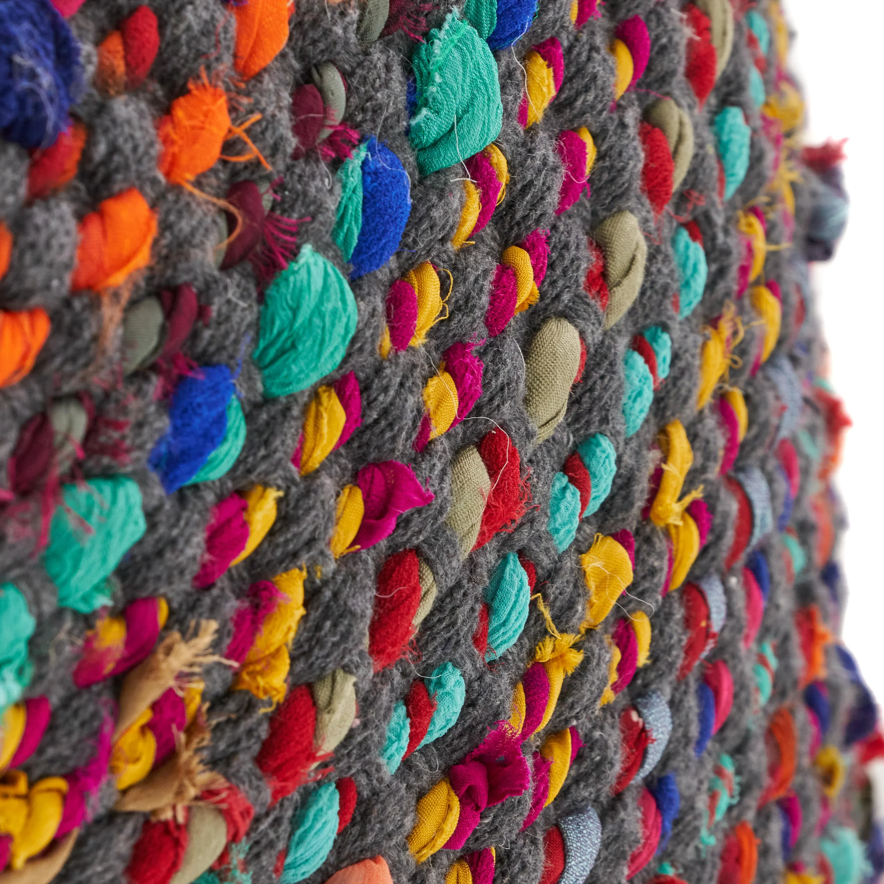 Naholo Handcrafted Boho Fabric Pouf - furnishings