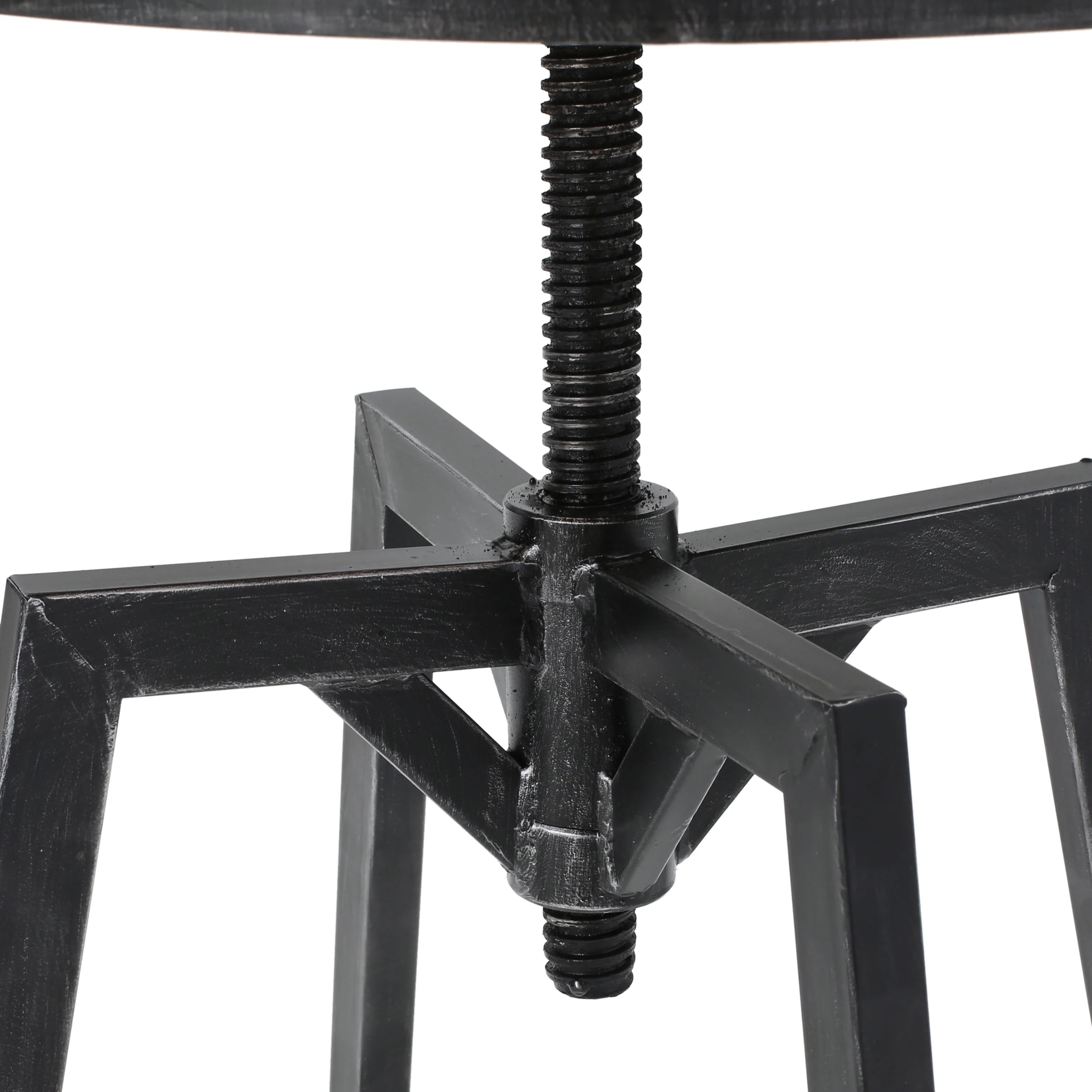 Theo Modern Industrial Firwood Adjustable Height Swivel Barstools, Set of 2, Natural and Black Brushed Silver - furnishings
