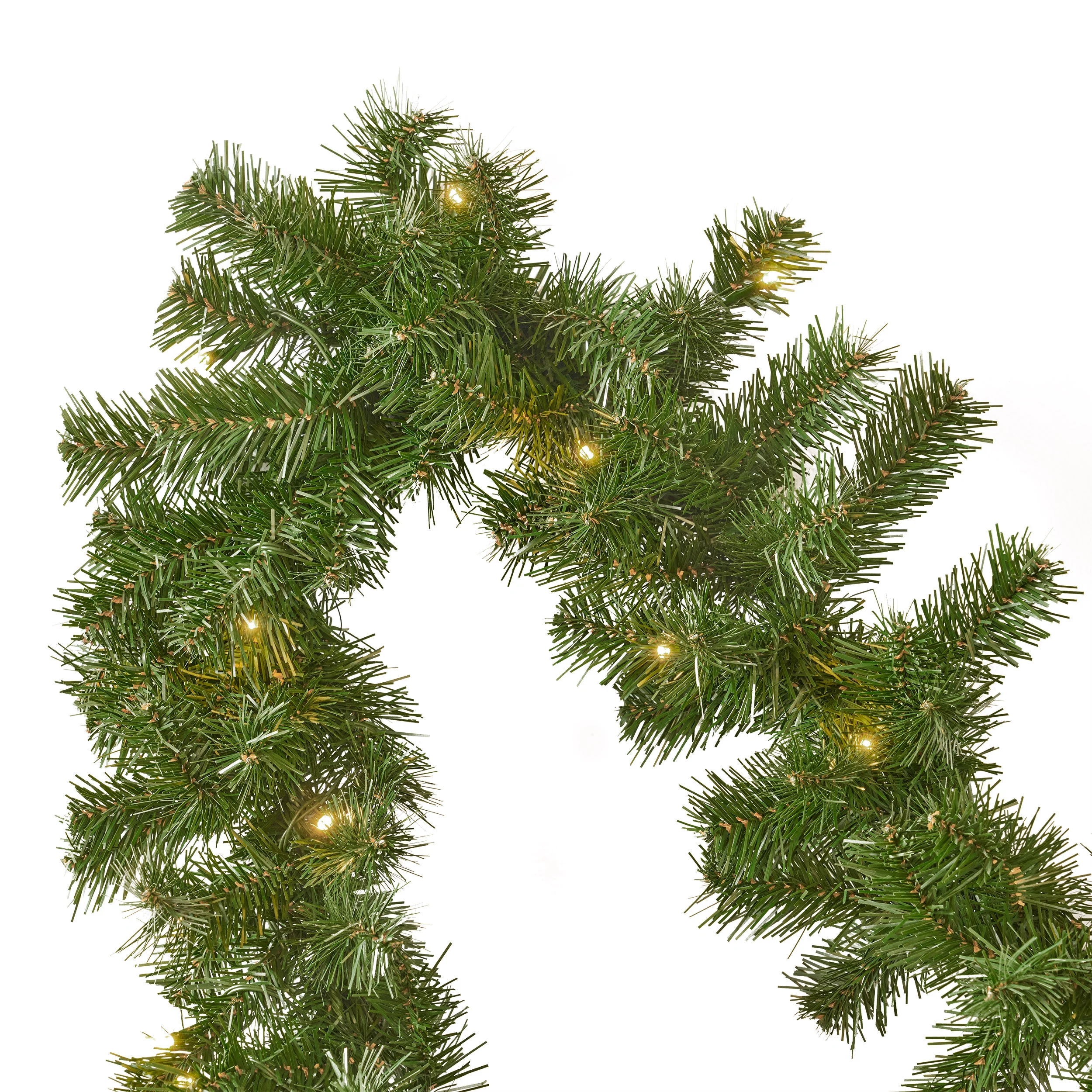 9-foot Noble Fir Pre-lit Warm White LED Artificial Christmas Garland - furnishings