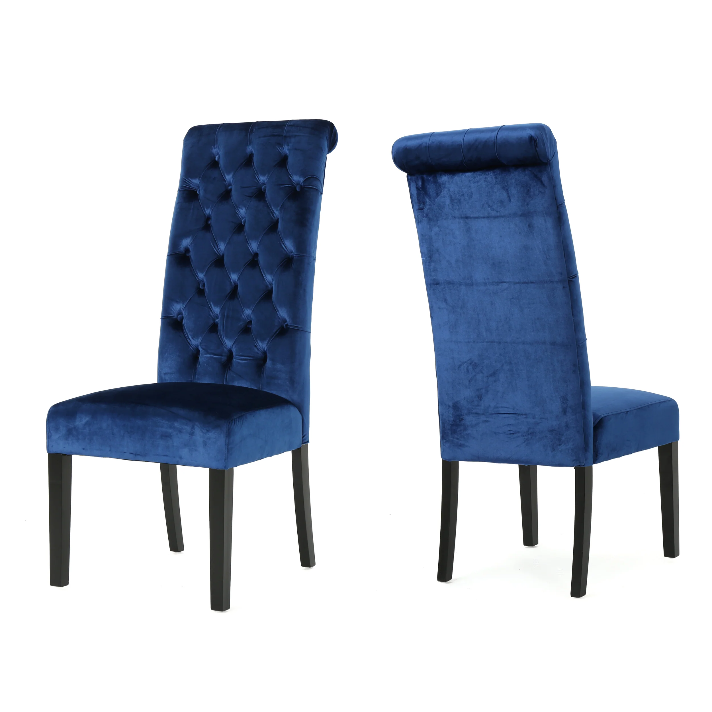 Leona Tall Back Tufted New Velvet Dining Chair (Set of 2) - furnishings